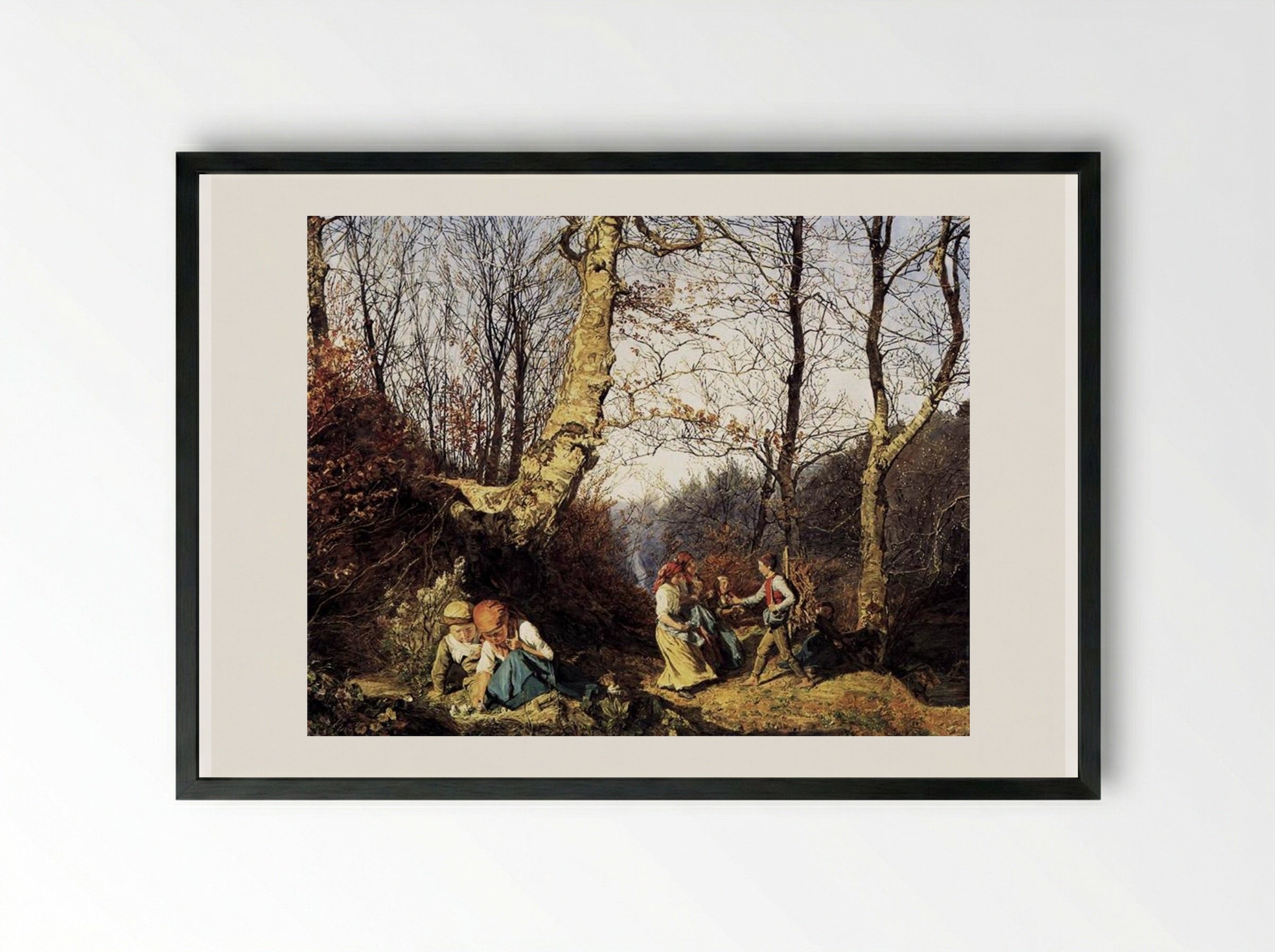 Early Spring in the Wienerwald - Ferdinand Georg Waldmüller - Framed Print Black