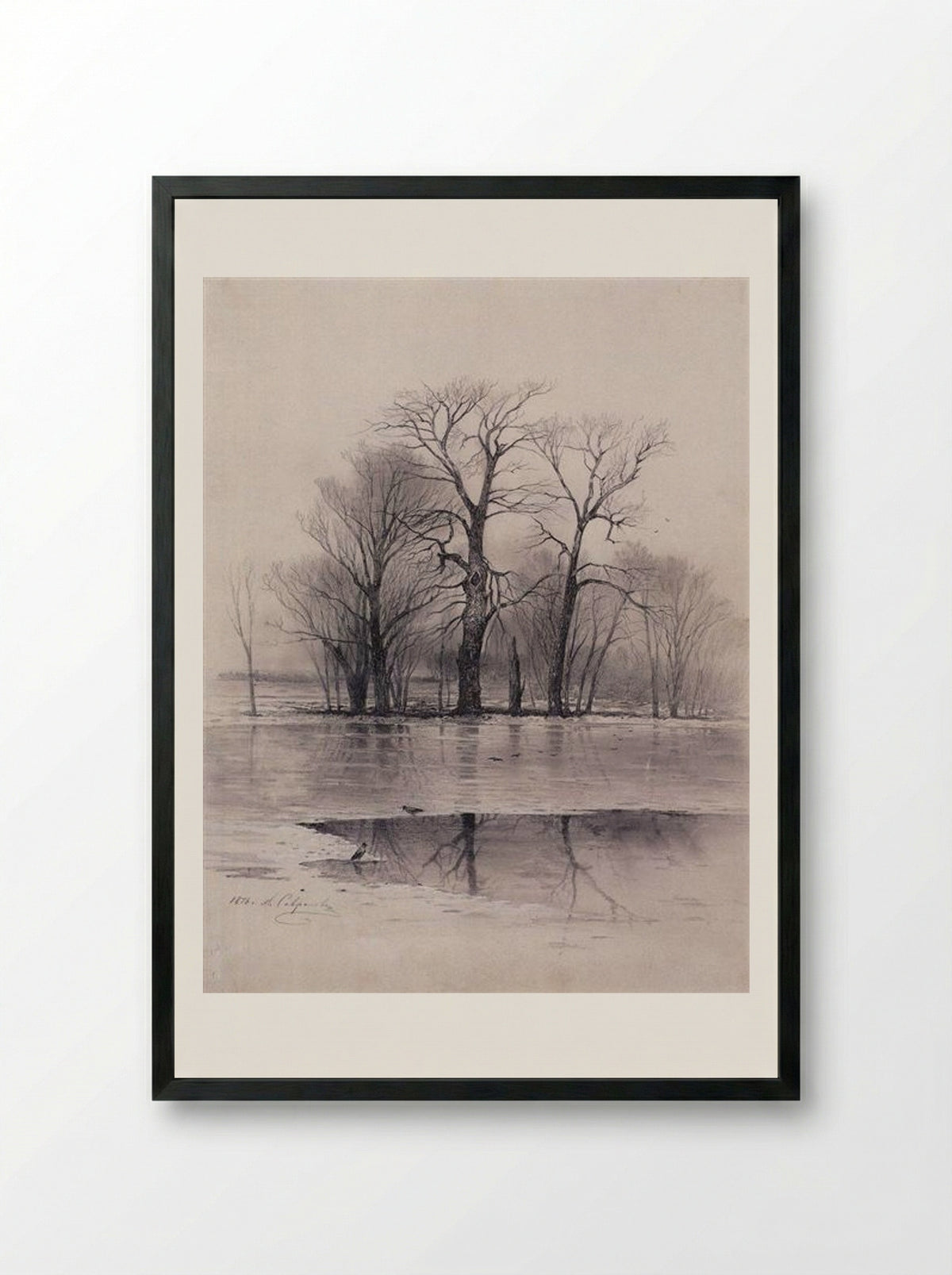 Early Spring - Aleksey Savrasov - Framed Print Black