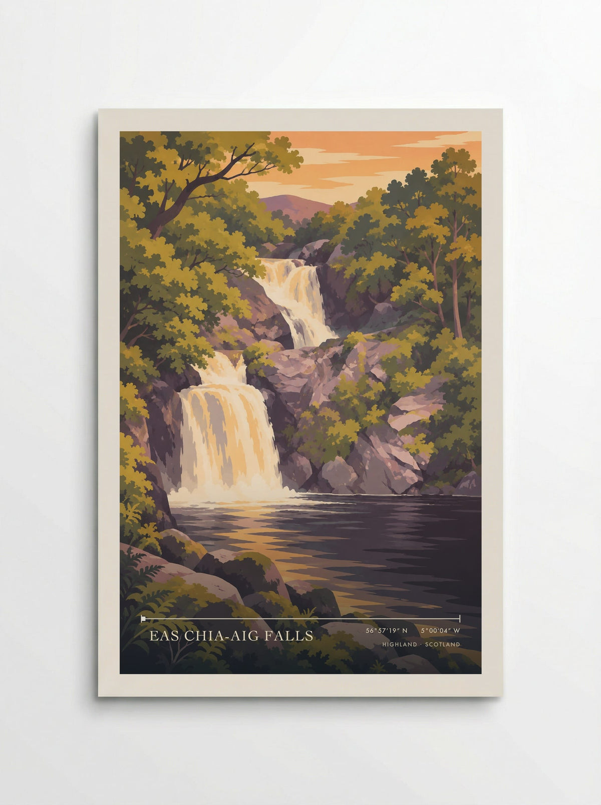 Eas Chia-aig Falls, Highland | Travel Poster - Poster