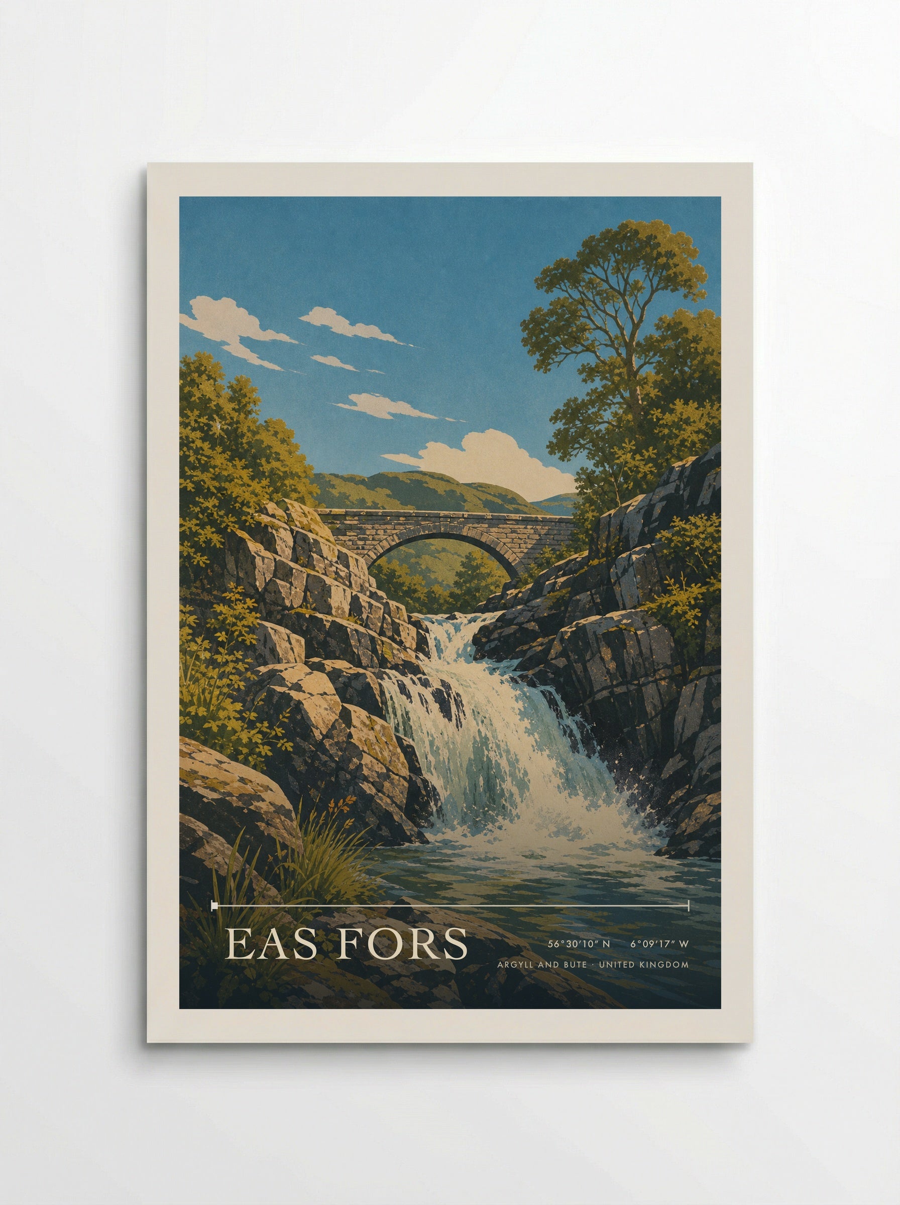 Eas Fors Argyll and Bute United Kingdom Travel Poster - Poster