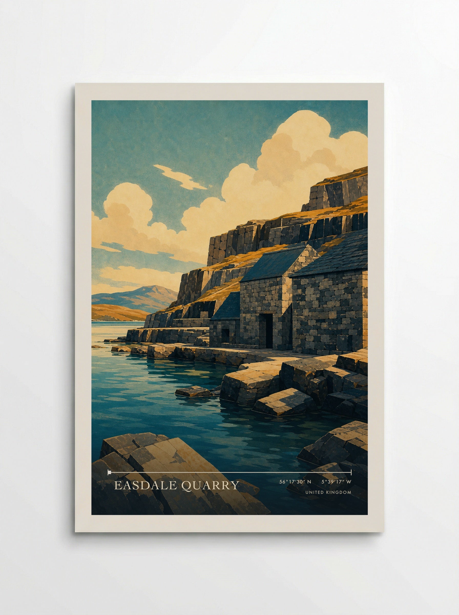 Easdale Quarry United Kingdom Travel Poster - Poster
