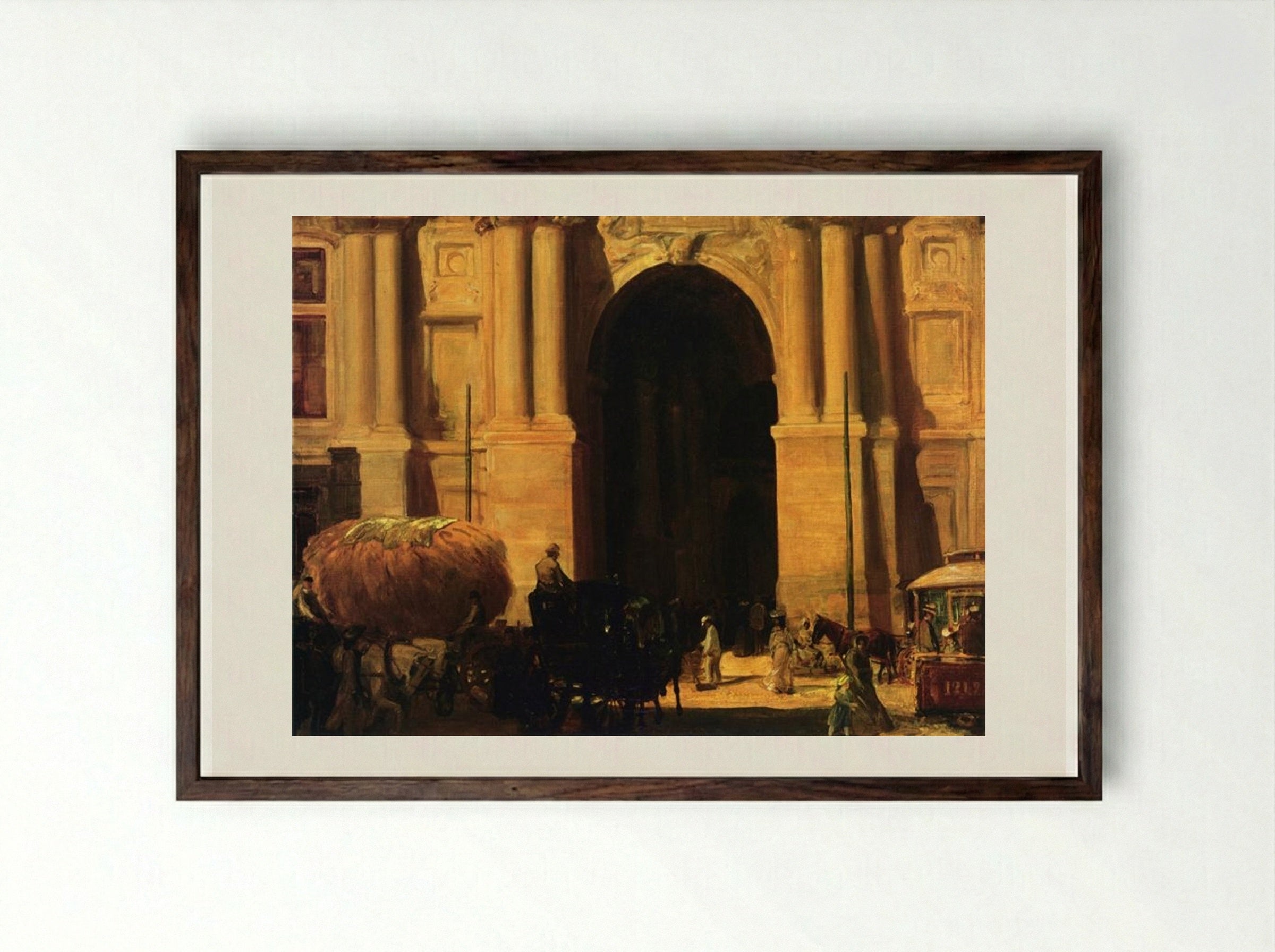 East Entrance, City Hall, Philadelphia - John French Sloan - Framed Print Dark Wood