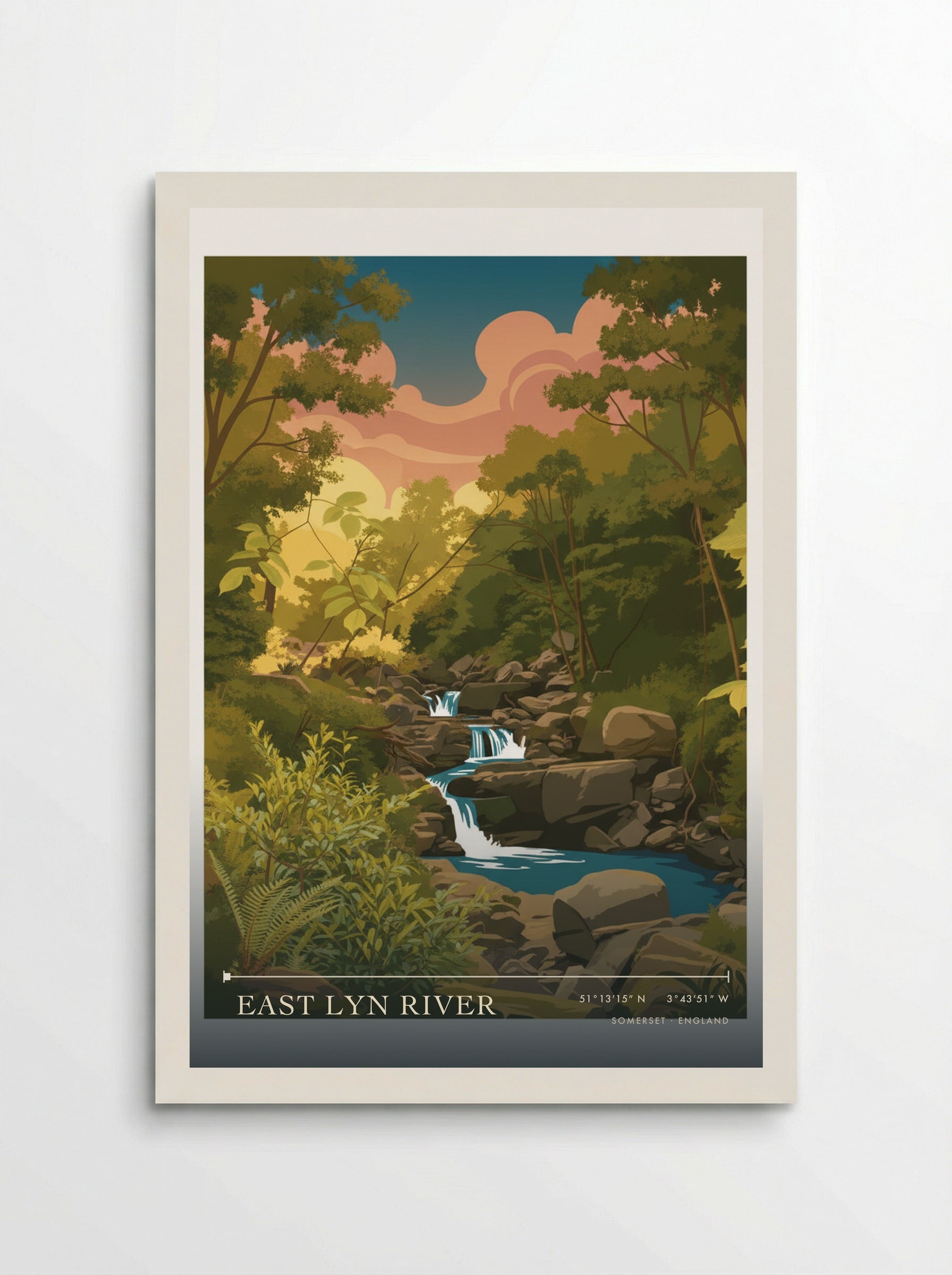 East Lyn River Somerset England Travel Poster - Poster