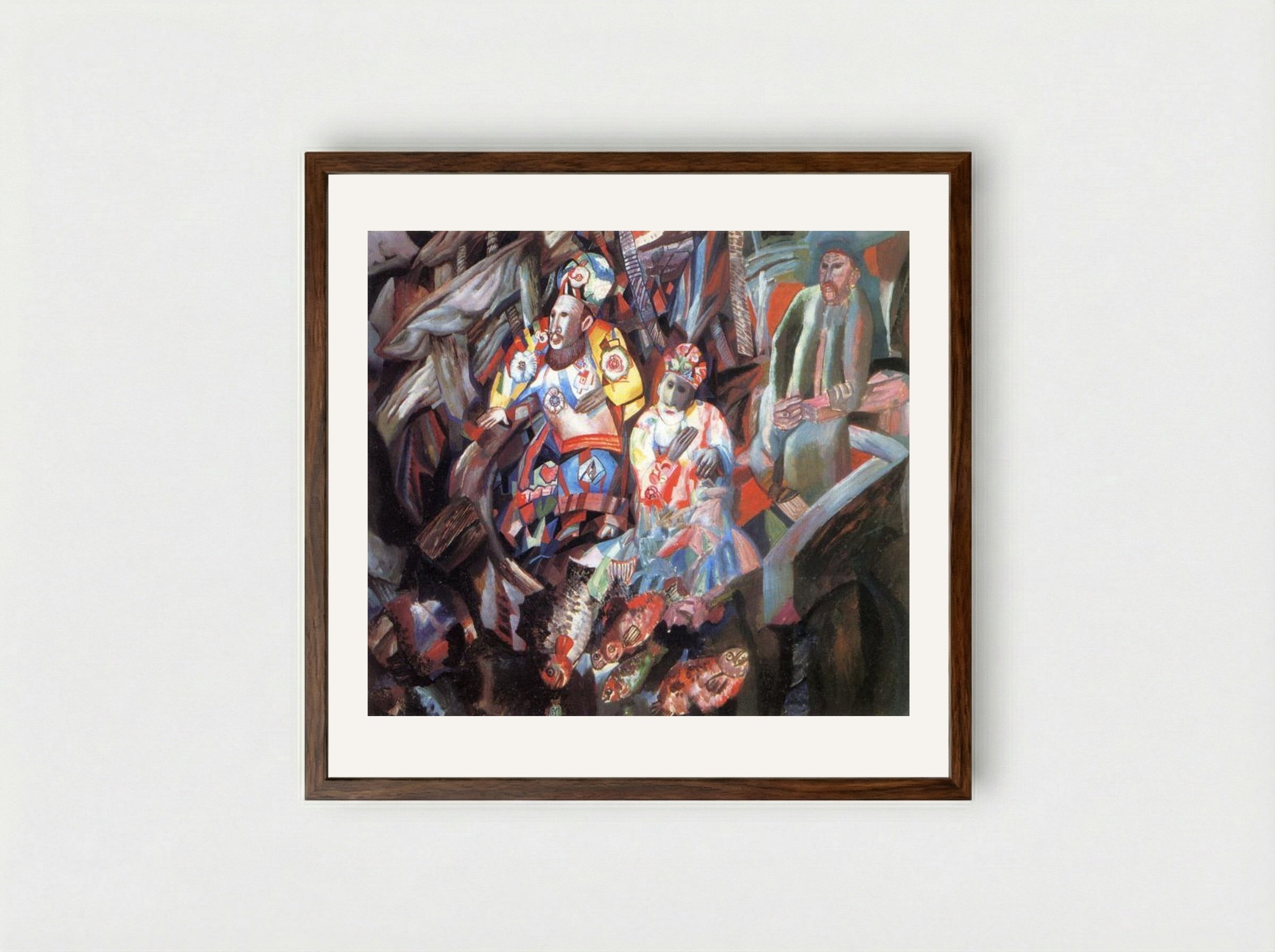 East and West - Pavel Filonov - Framed Print Dark Wood