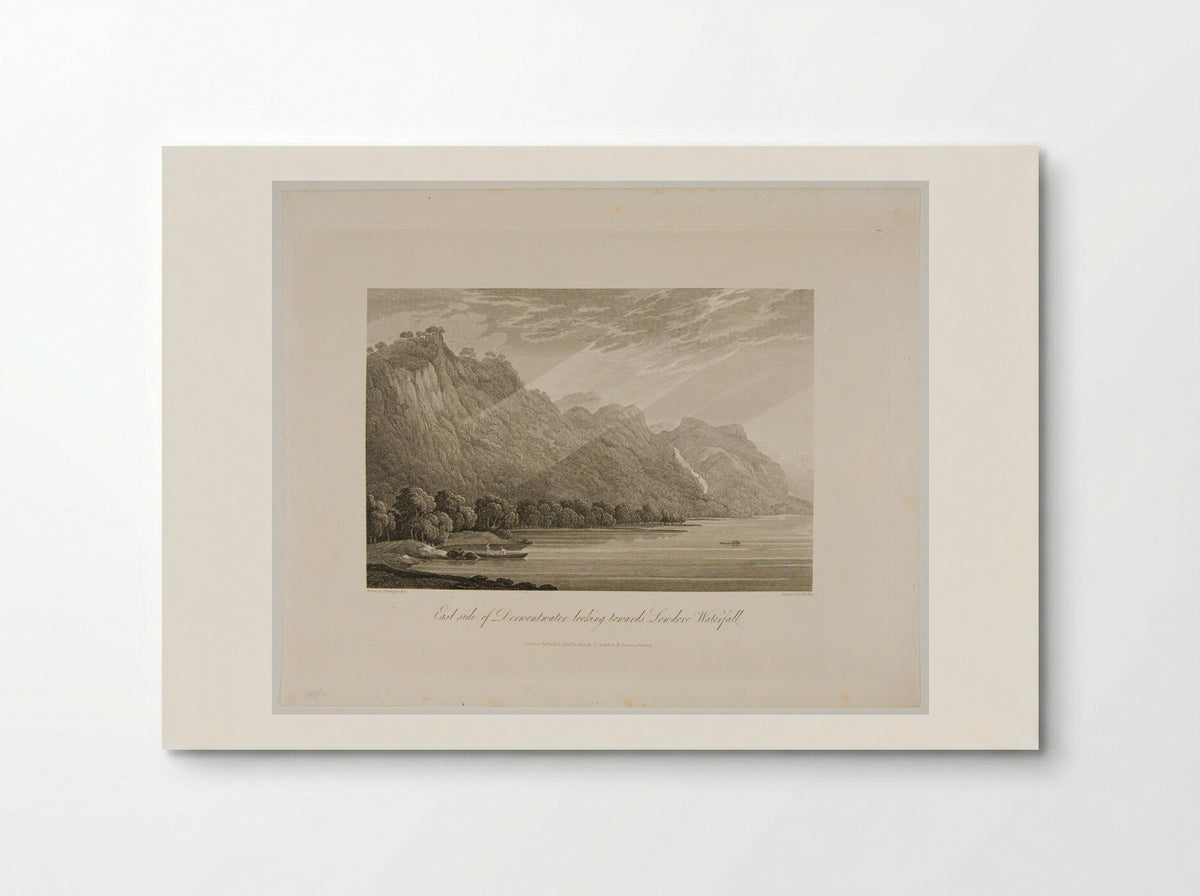 East side of Derwentwater looking towards Lowdore Waterfall - F.R. Hay - Poster
