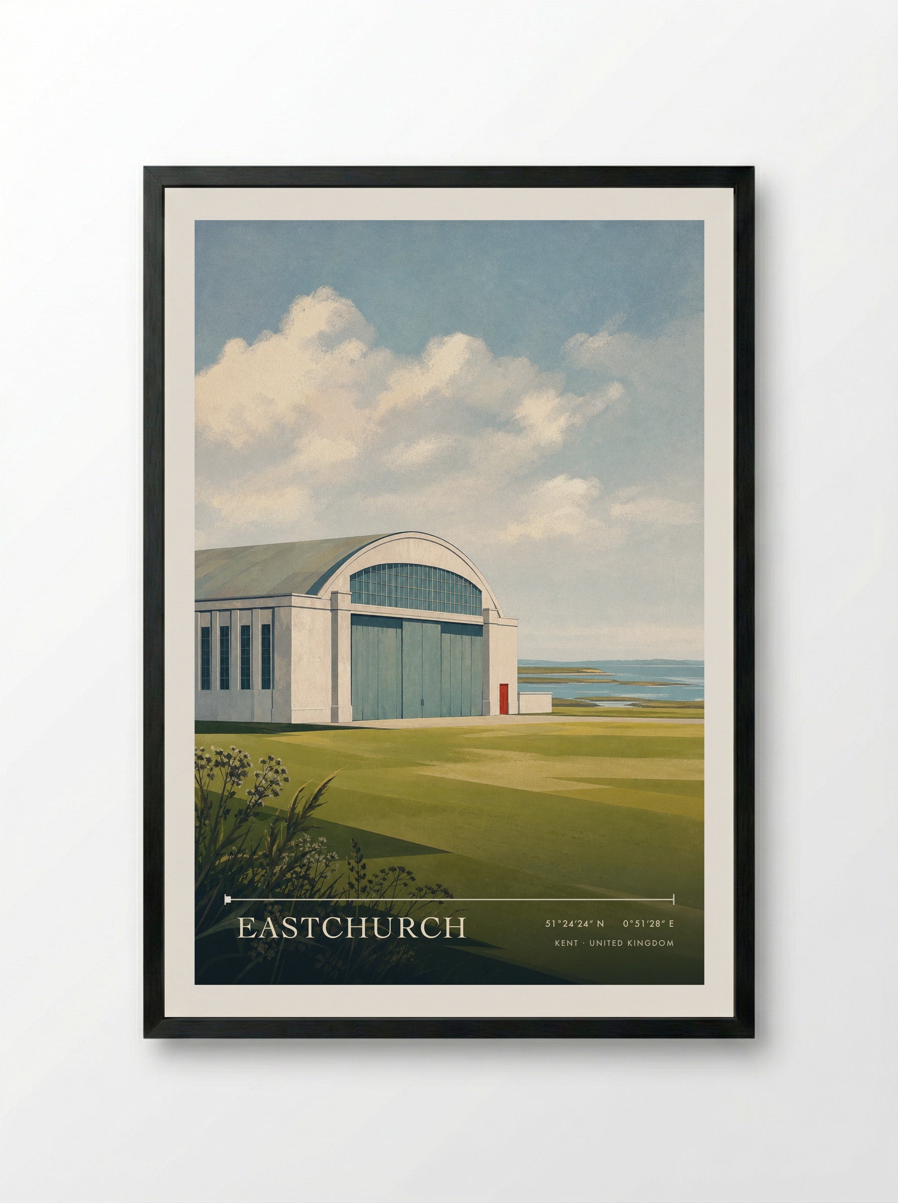 Eastchurch Kent United Kingdom Travel Poster - Framed Print Black
