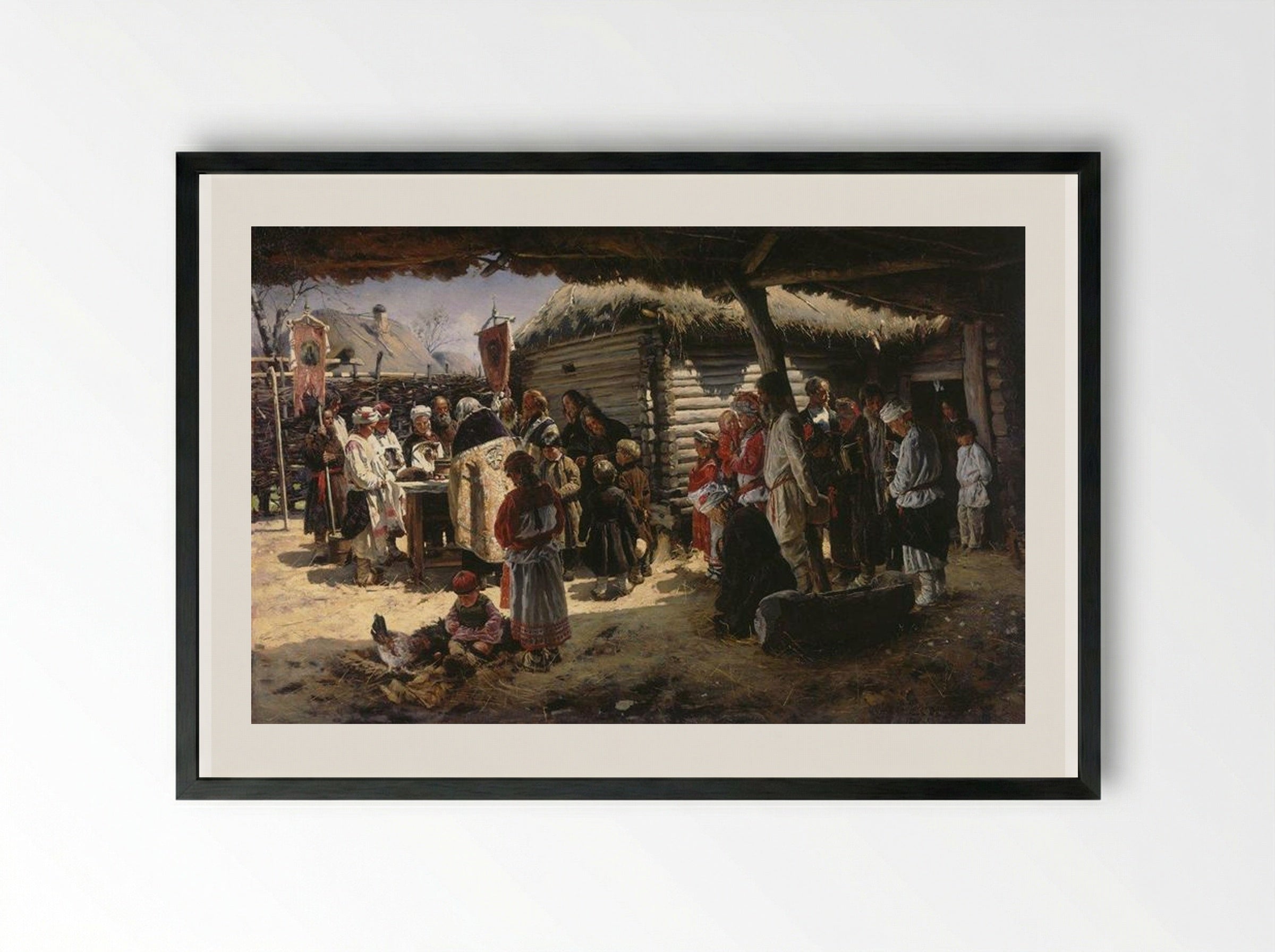 Easter Mass - Vladimir Makovsky - Framed Print Black