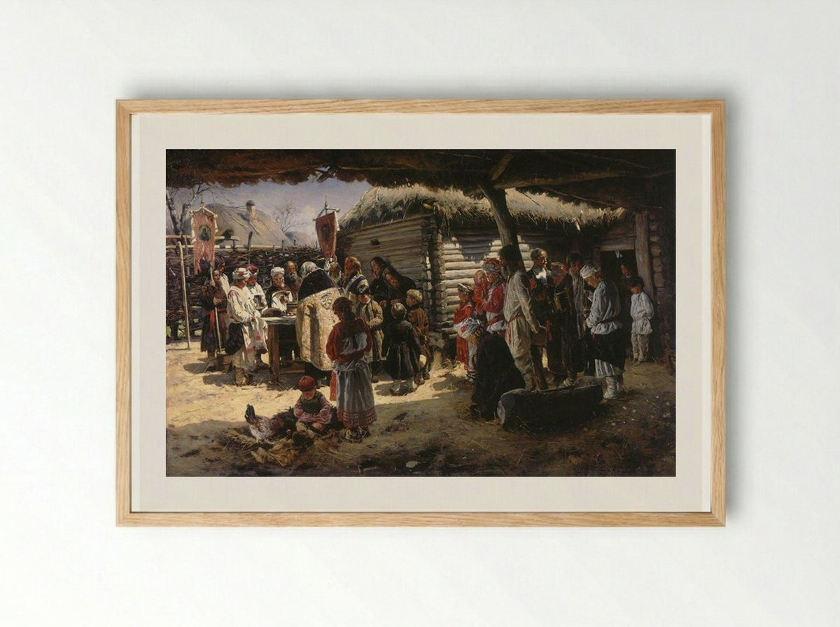 Easter Mass - Vladimir Makovsky - Framed Print Wood
