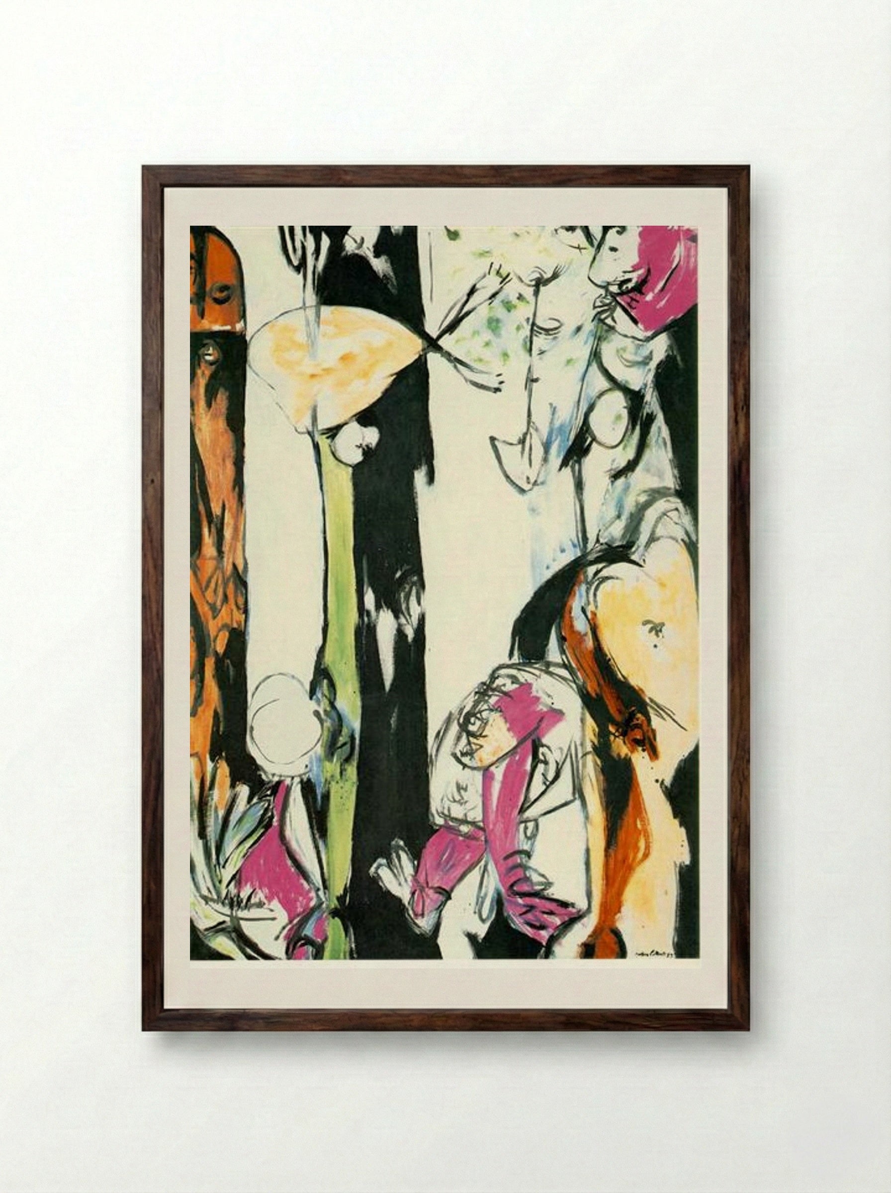 Easter and the Totem - Jackson Pollock - Framed Print Dark Wood