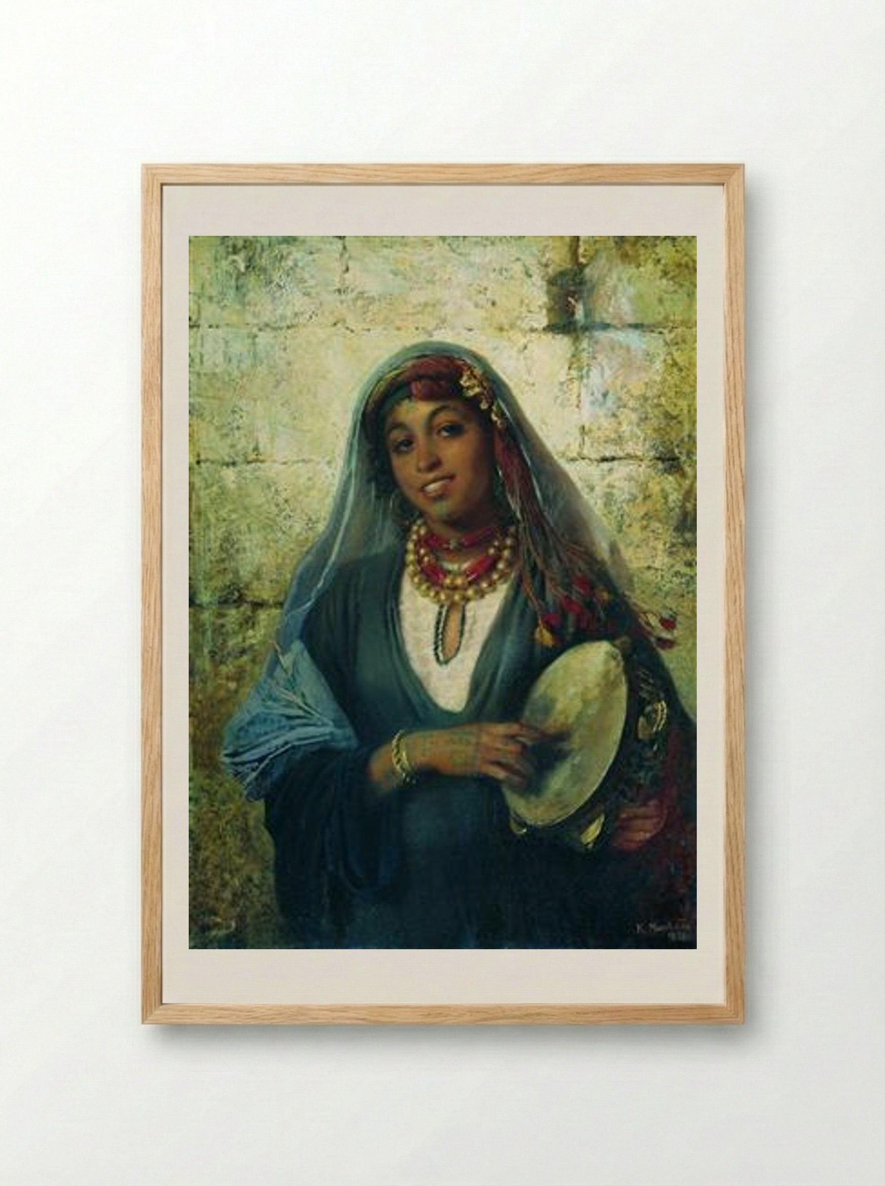 Eastern Woman (Gipsy) - Konstantin Makovsky - Framed Print Wood