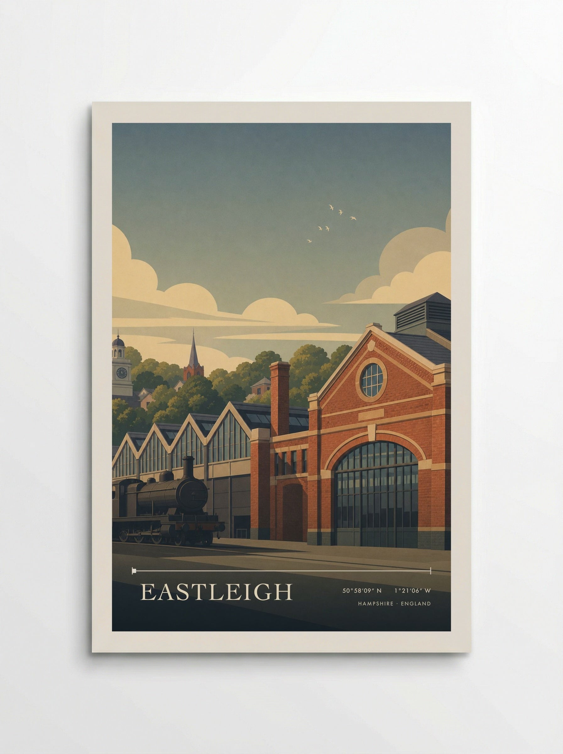 Eastleigh Hampshire England Travel Poster - Poster