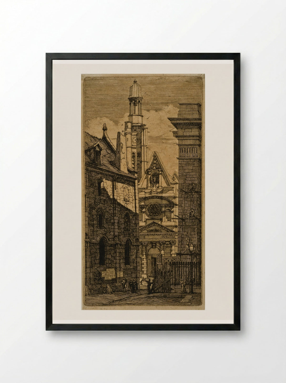Eaux-fortes sur Paris (Cover with title) - Charles Meryon - Framed Print Black