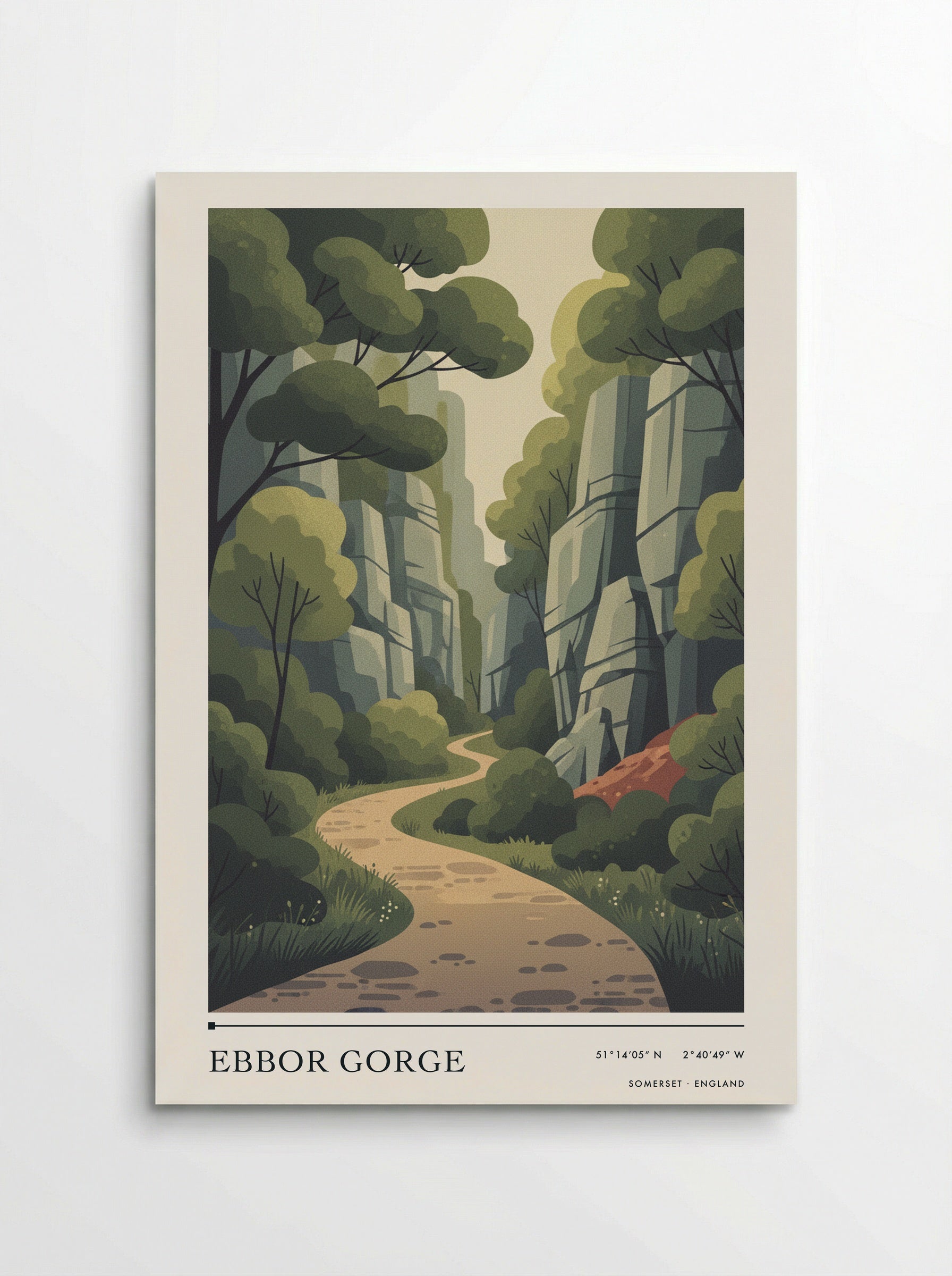 Ebbor Gorge Somerset England Travel Poster - Poster