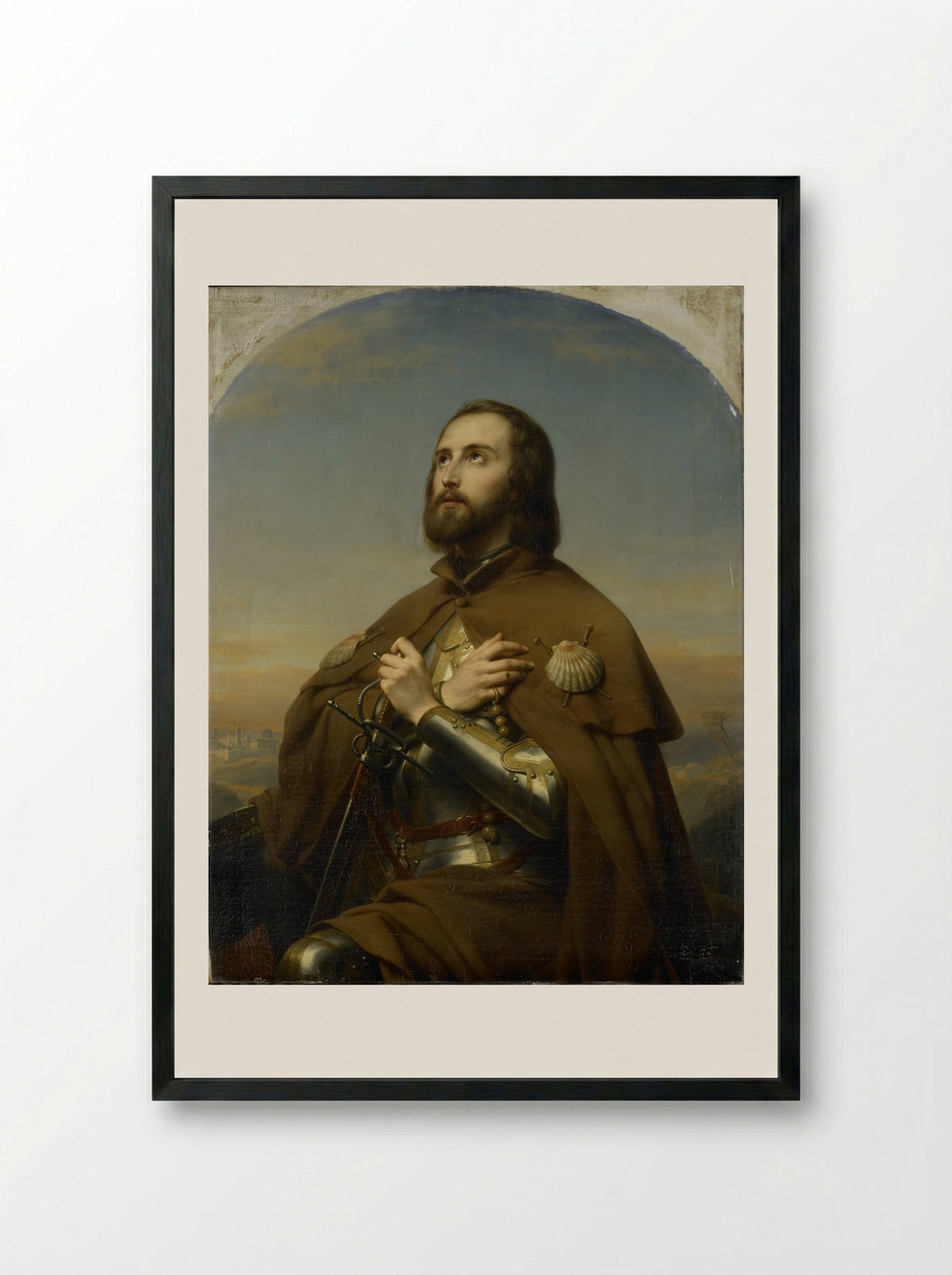 Eberhard, Duke of Württemberg as a Pilgrim in the Holy Land - Nicaise De Keyser - Framed Print Black