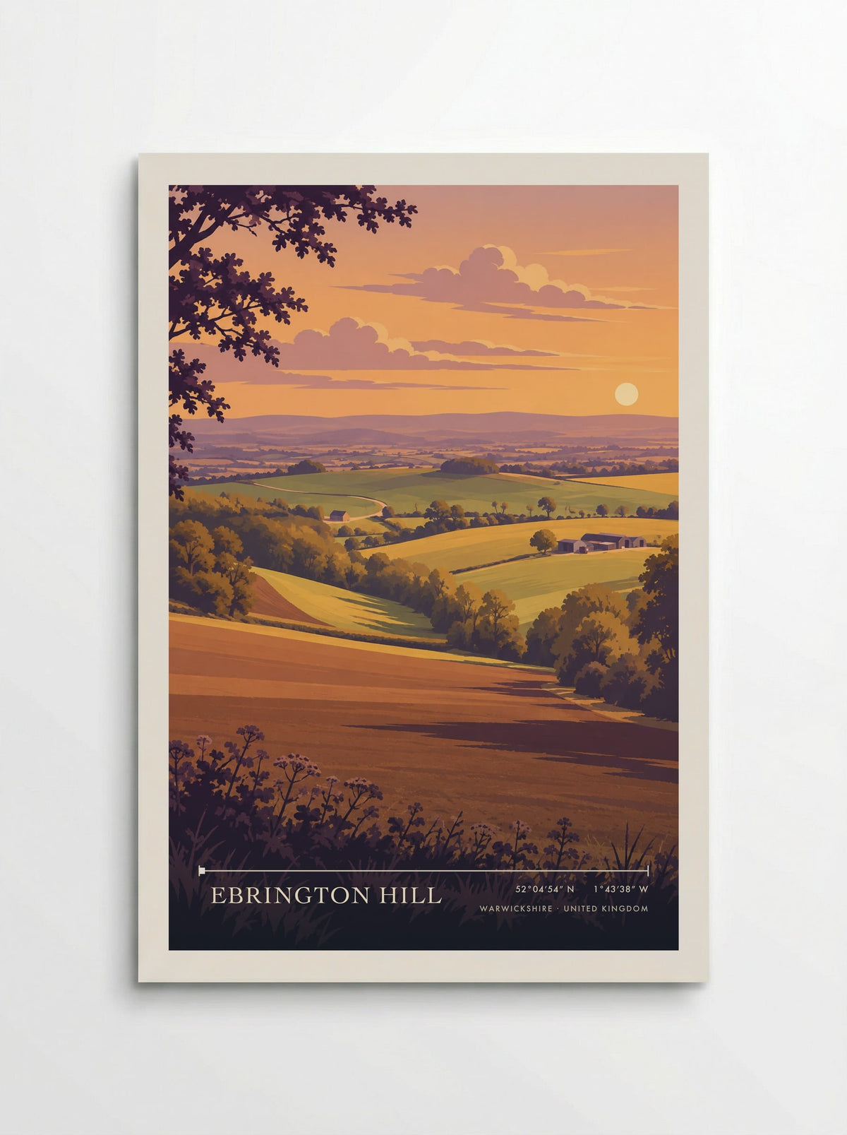 Ebrington Hill, Warwickshire | Travel Poster - Poster