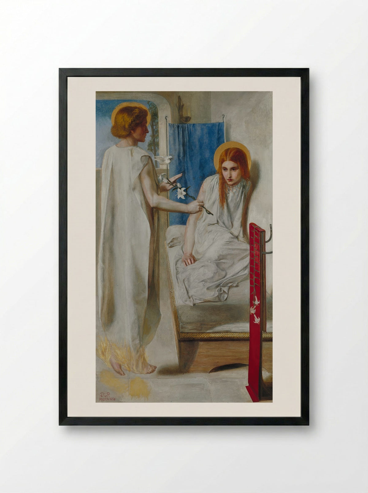 Ecce Ancilla Domini - Dante Gabriel Rossetti - Framed Print Black