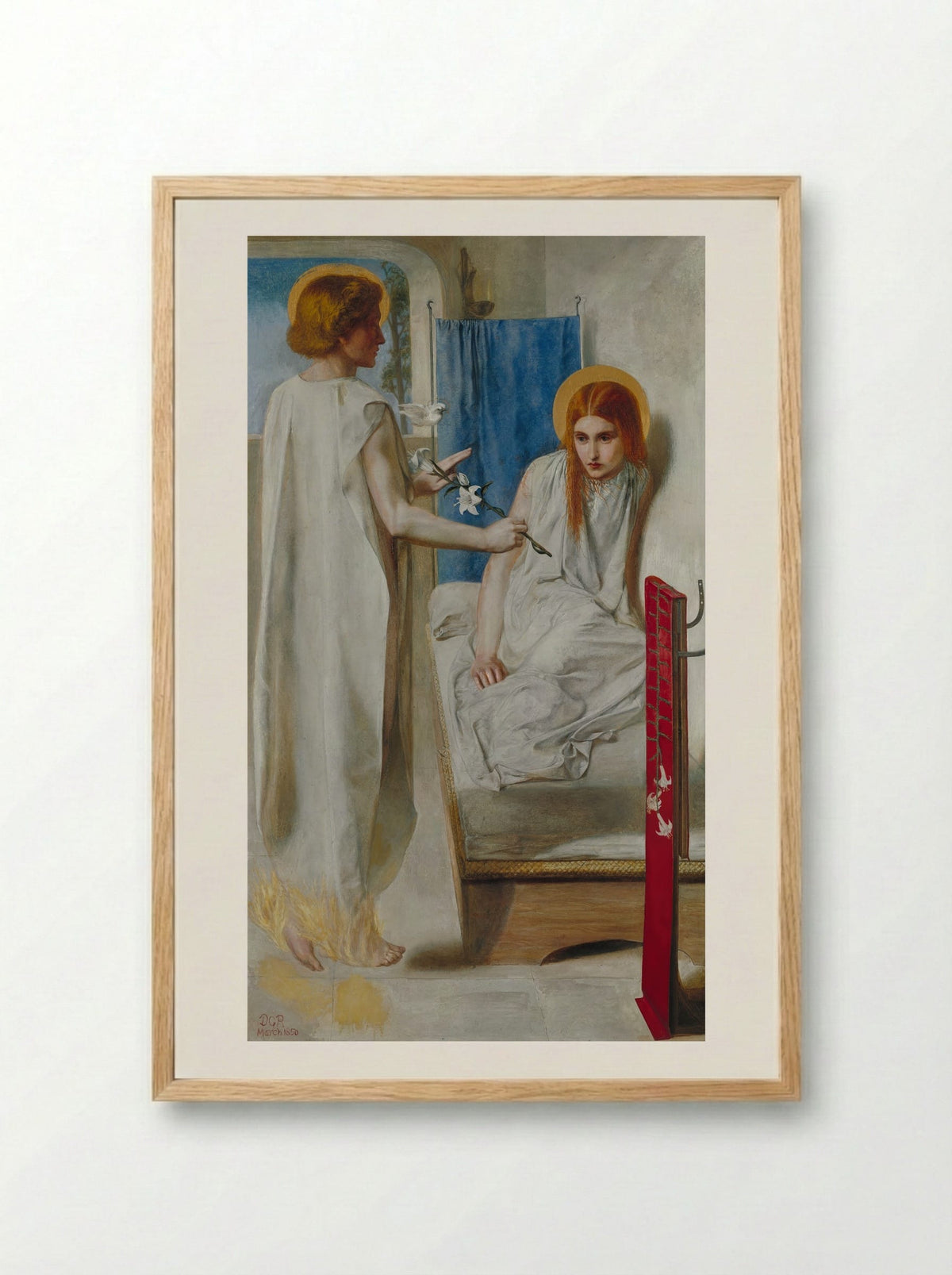 Ecce Ancilla Domini - Dante Gabriel Rossetti - Framed Print Wood