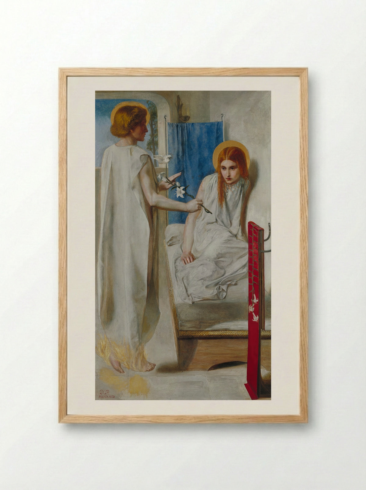 Ecce Ancilla Domini - Dante Gabriel Rossetti - Framed Print Wood