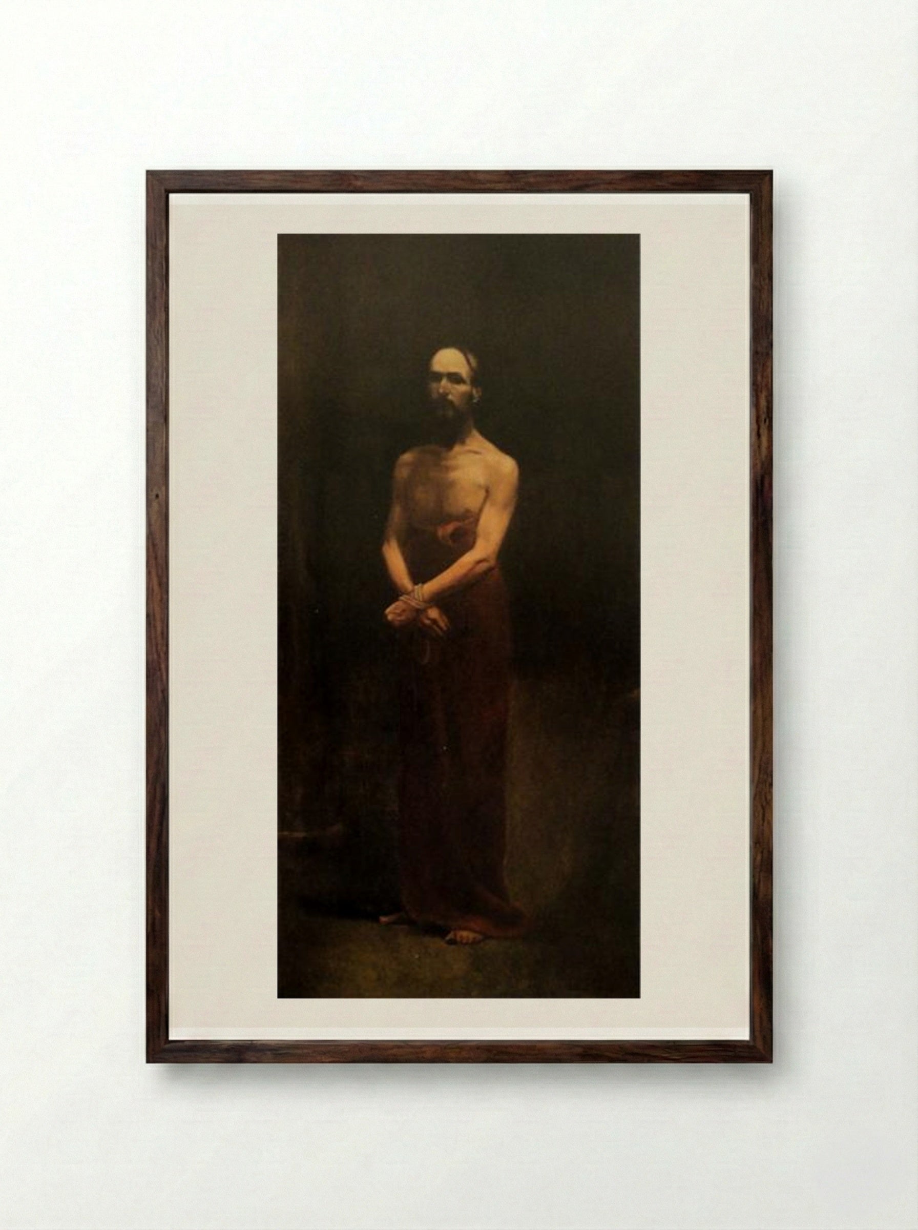 Ecce Homo - António Carneiro - Framed Print Dark Wood