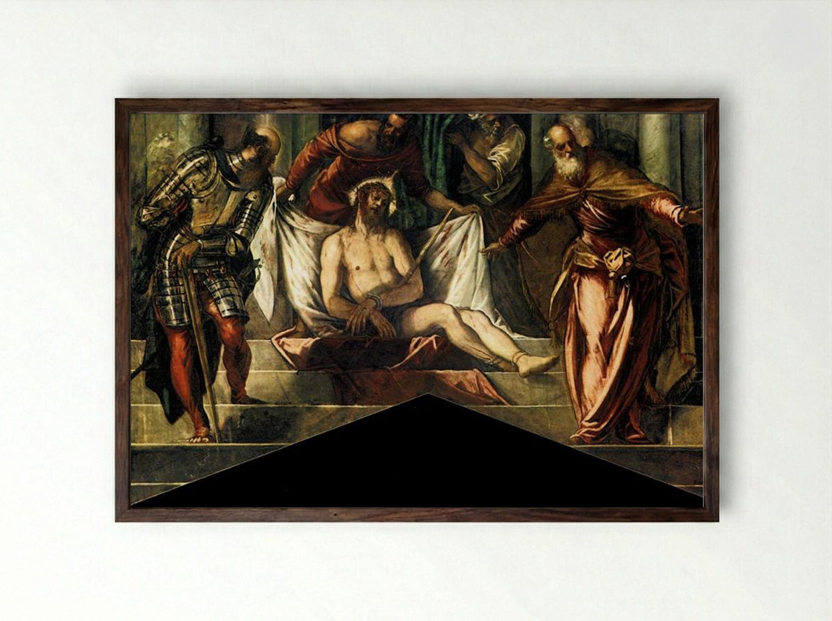 Ecce Homo - Tintoretto - Framed Print Dark Wood