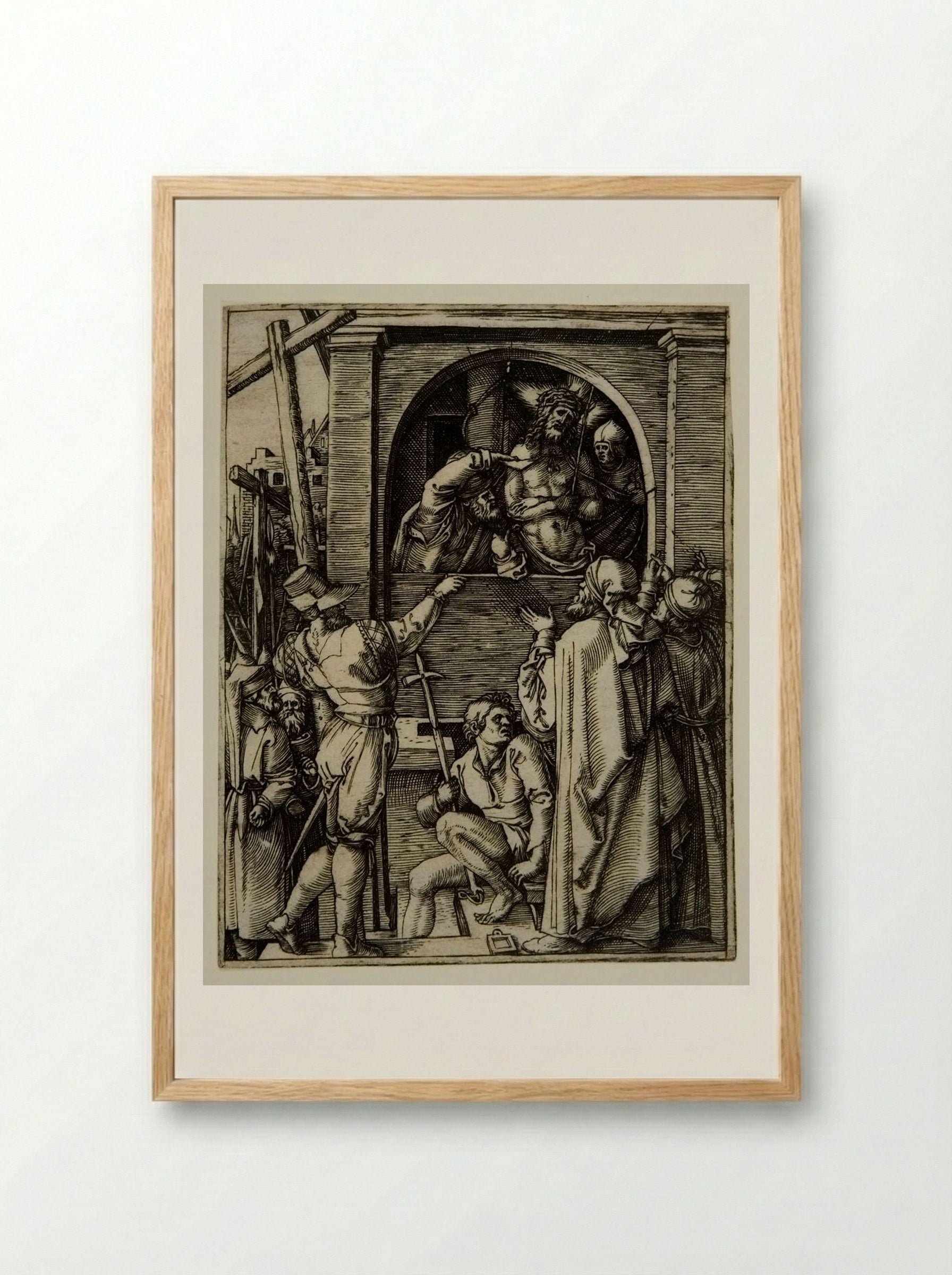 Ecce Homo - Marcantonio Raimondi - Framed Print Wood