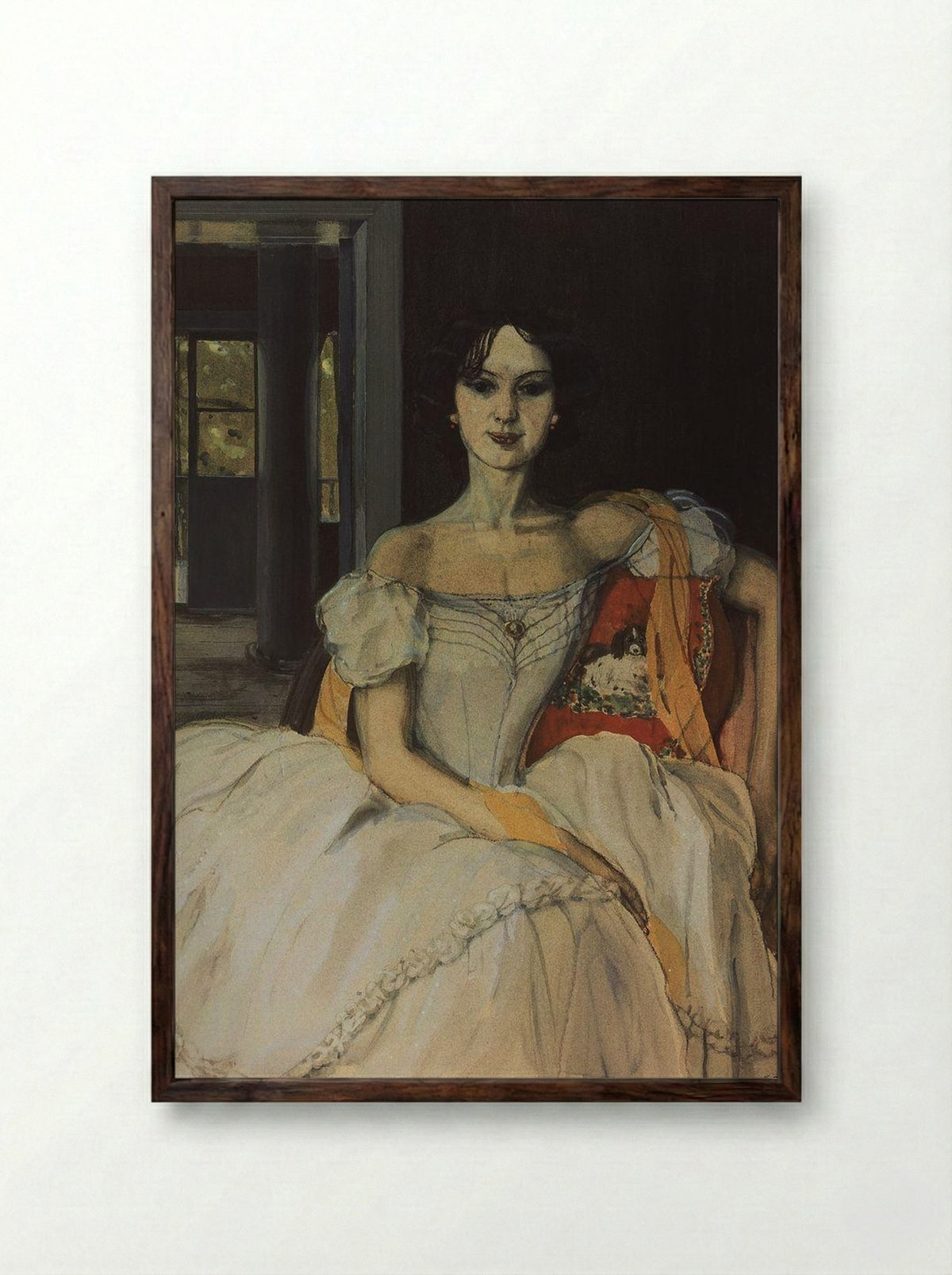 Echo of Bygone Days - Konstantin Somov - Framed Print Dark Wood