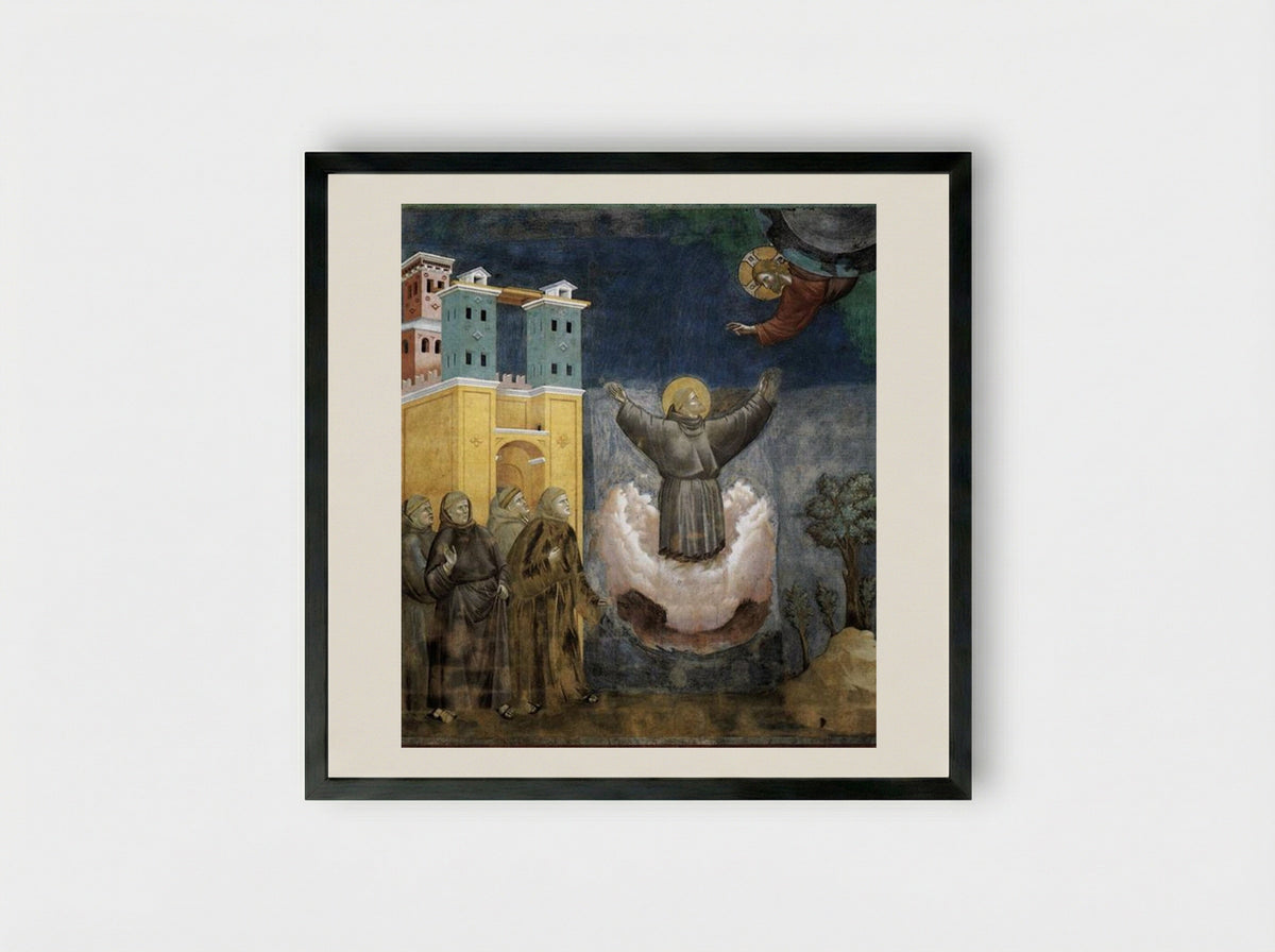 Ecstasy of St. Francis - Giotto di Bondone - Framed Print Black