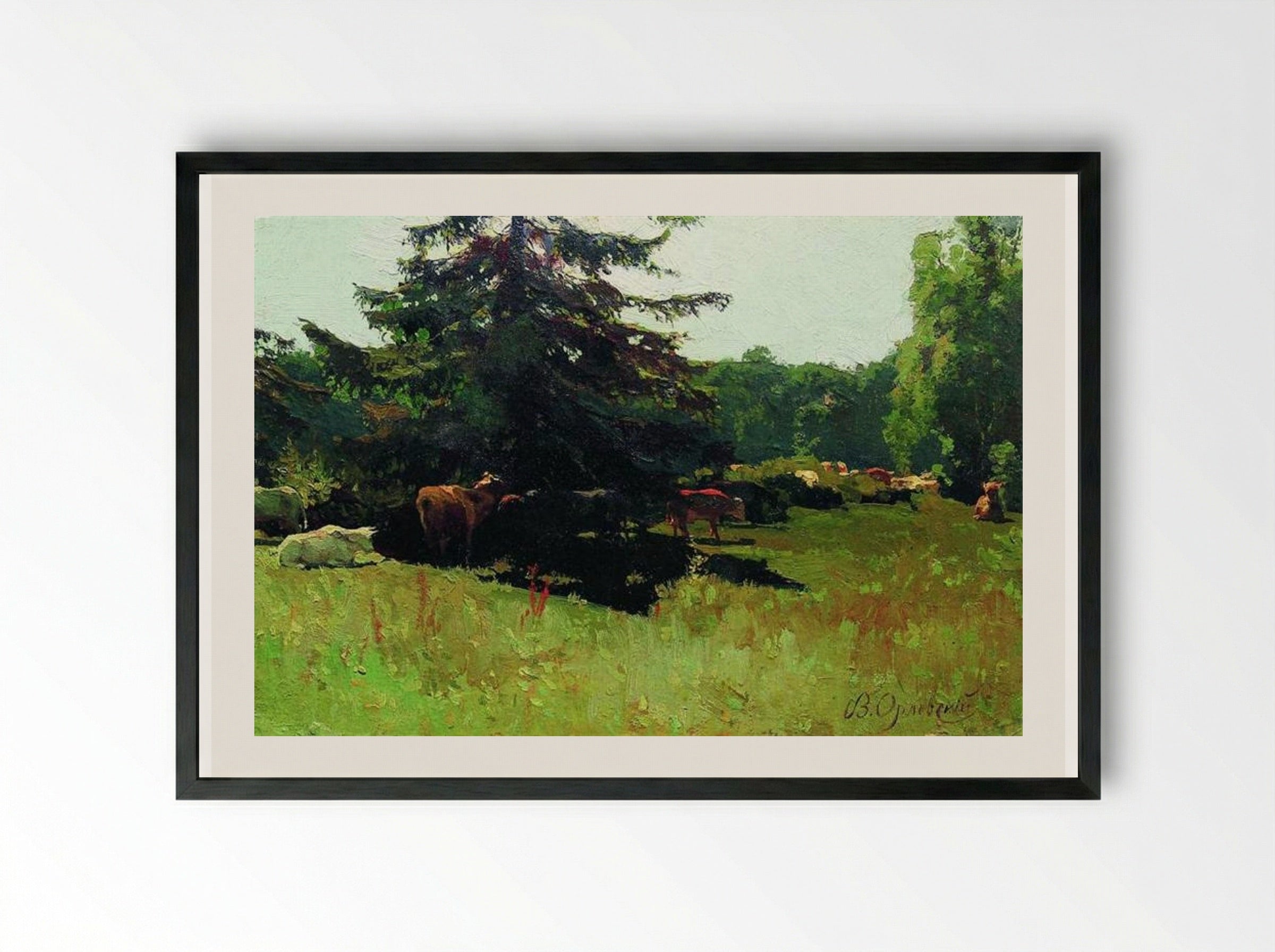 Edge of a Wood - Volodymyr Orlovsky - Framed Print Black