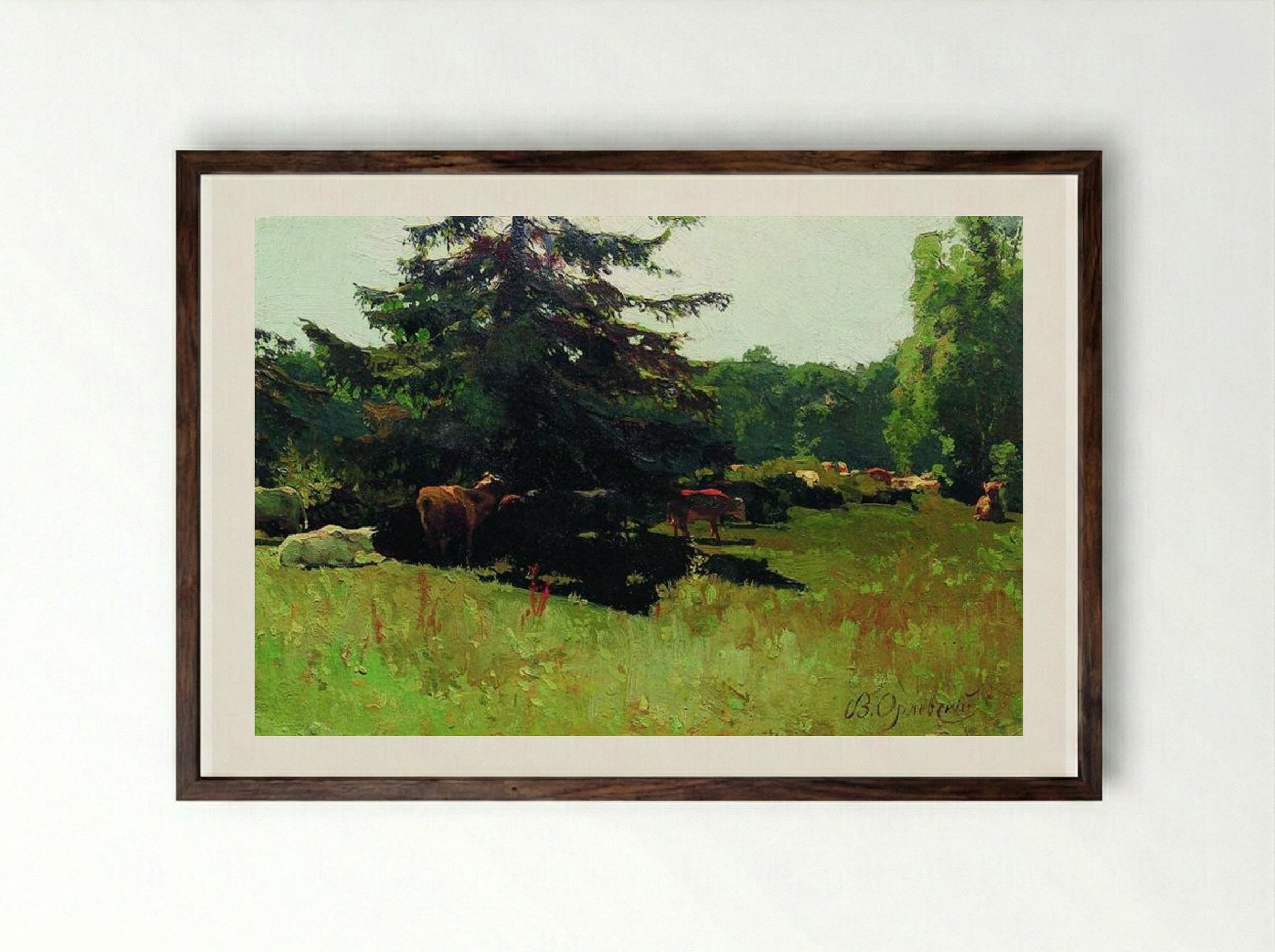 Edge of a Wood - Volodymyr Orlovsky - Framed Print Dark Wood