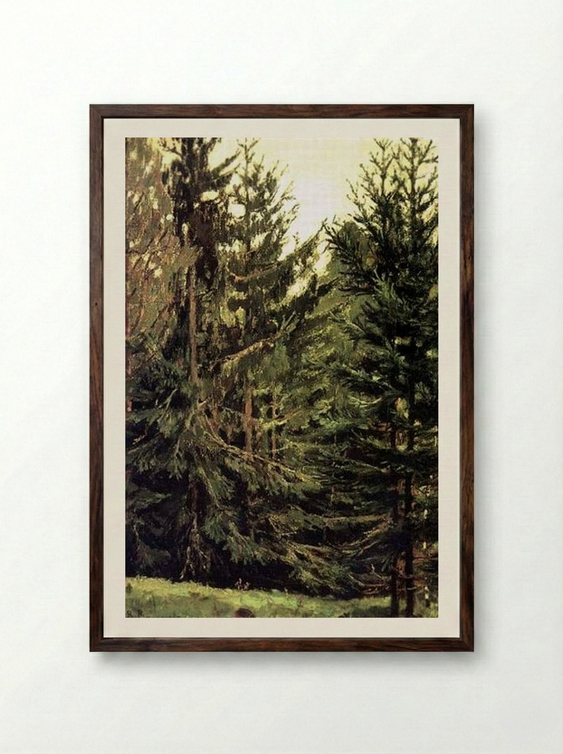 Edge of the Spruce Forest - Viktor Vasnetsov - Framed Print Dark Wood