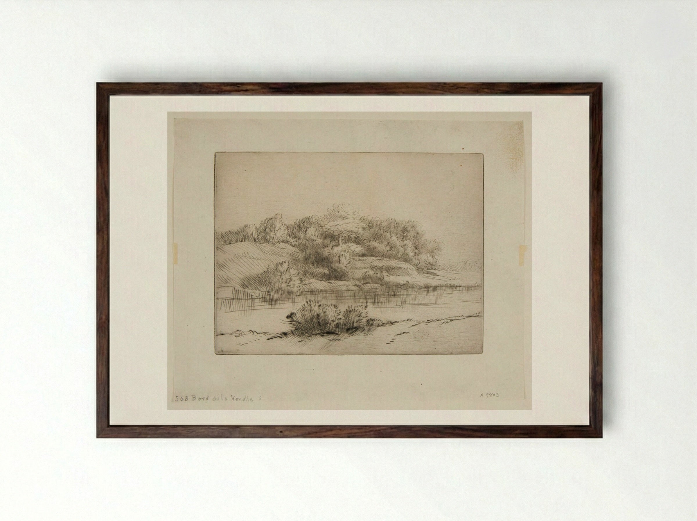 Edge of the Venelle - Alphonse Legros - Framed Print Dark Wood