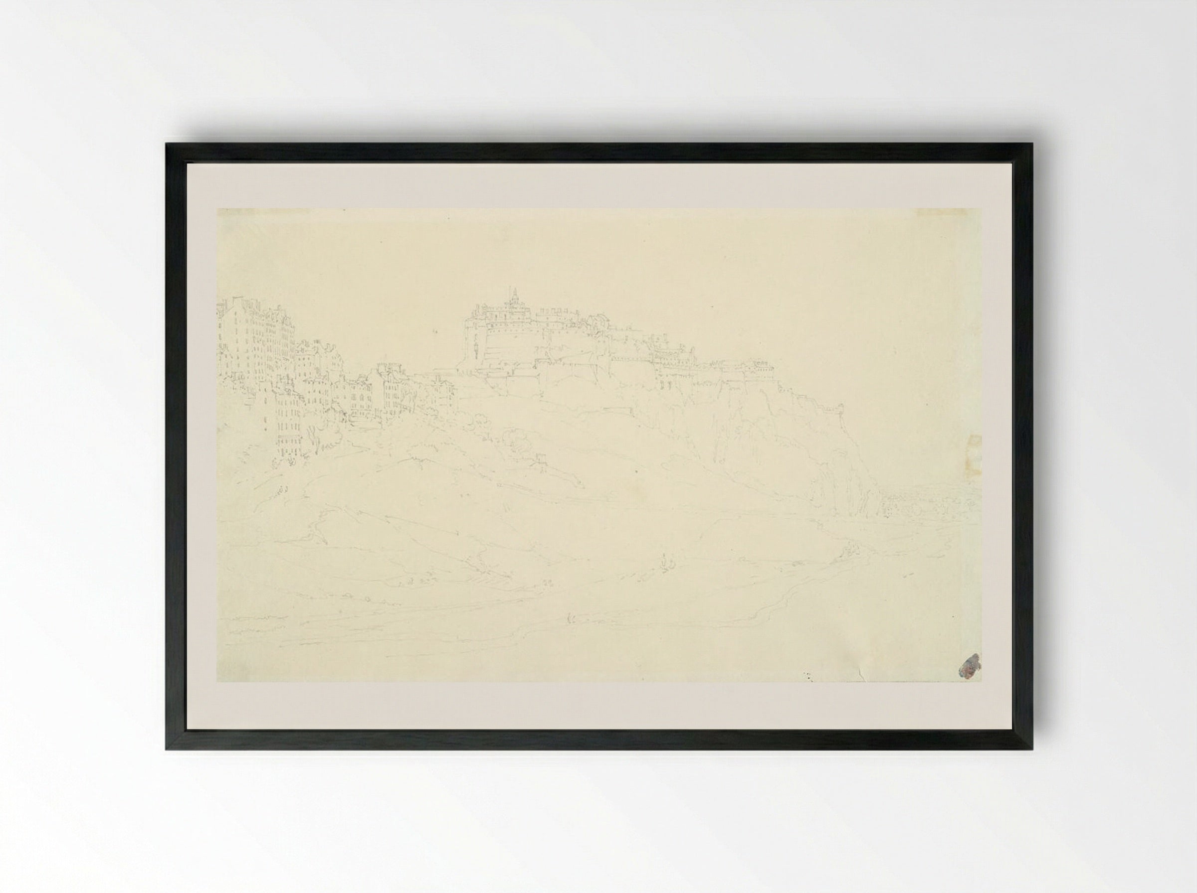 Edinburgh, Castle Hill - Joseph Mallord William Turner - Framed Print Black