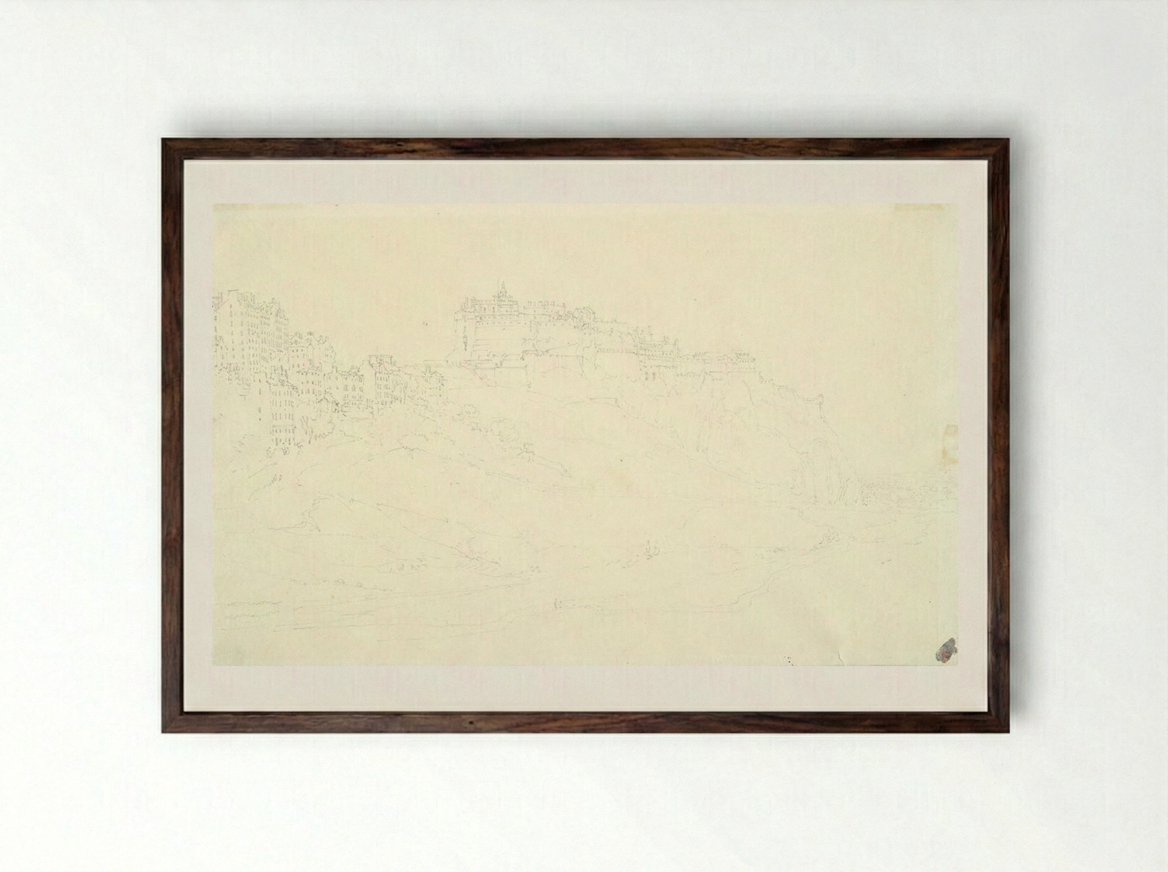 Edinburgh, Castle Hill - Joseph Mallord William Turner - Framed Print Dark Wood