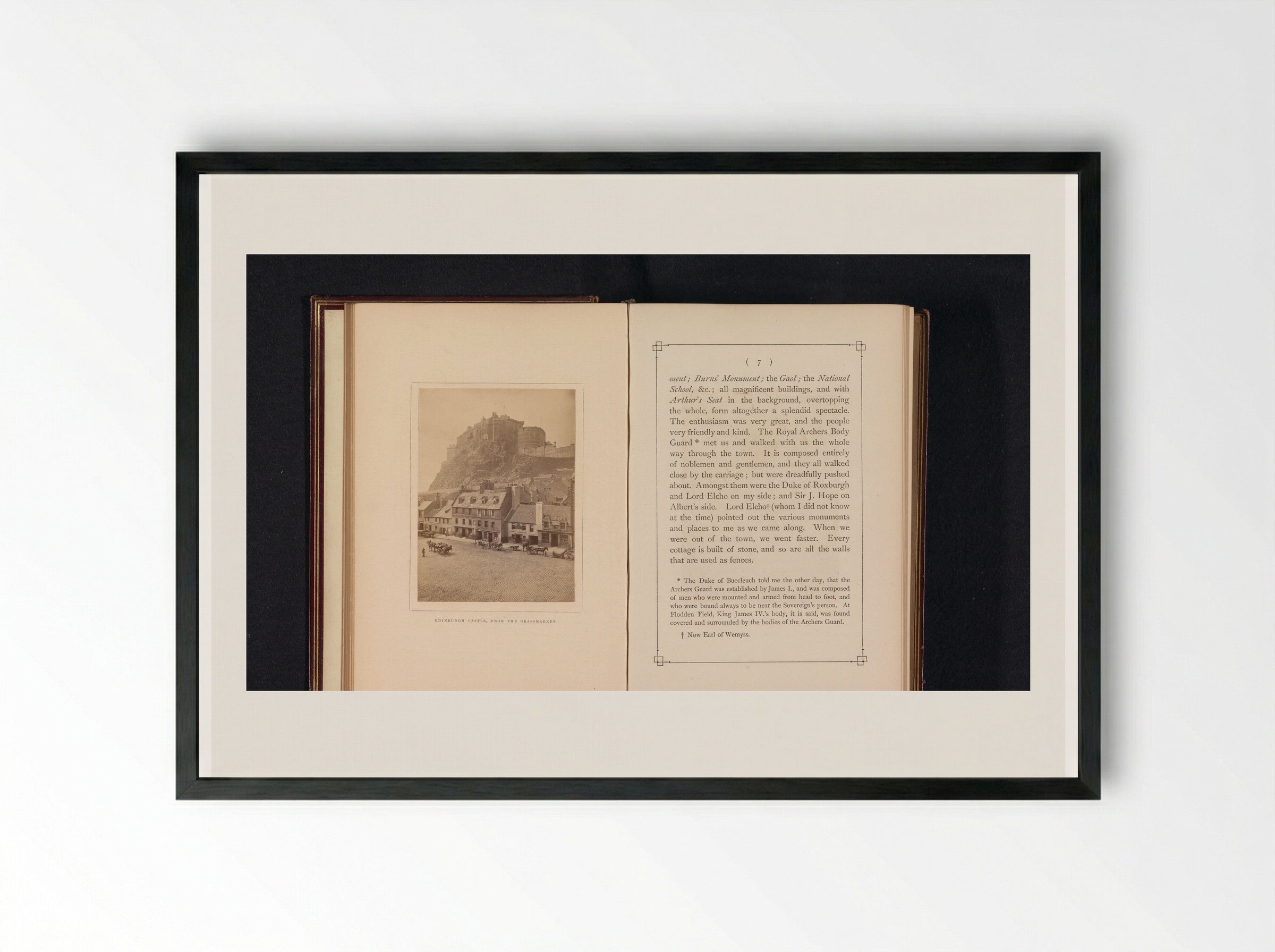 Edinburgh Castle, from the Grassmarket - George Washington Wilson - Framed Print Black