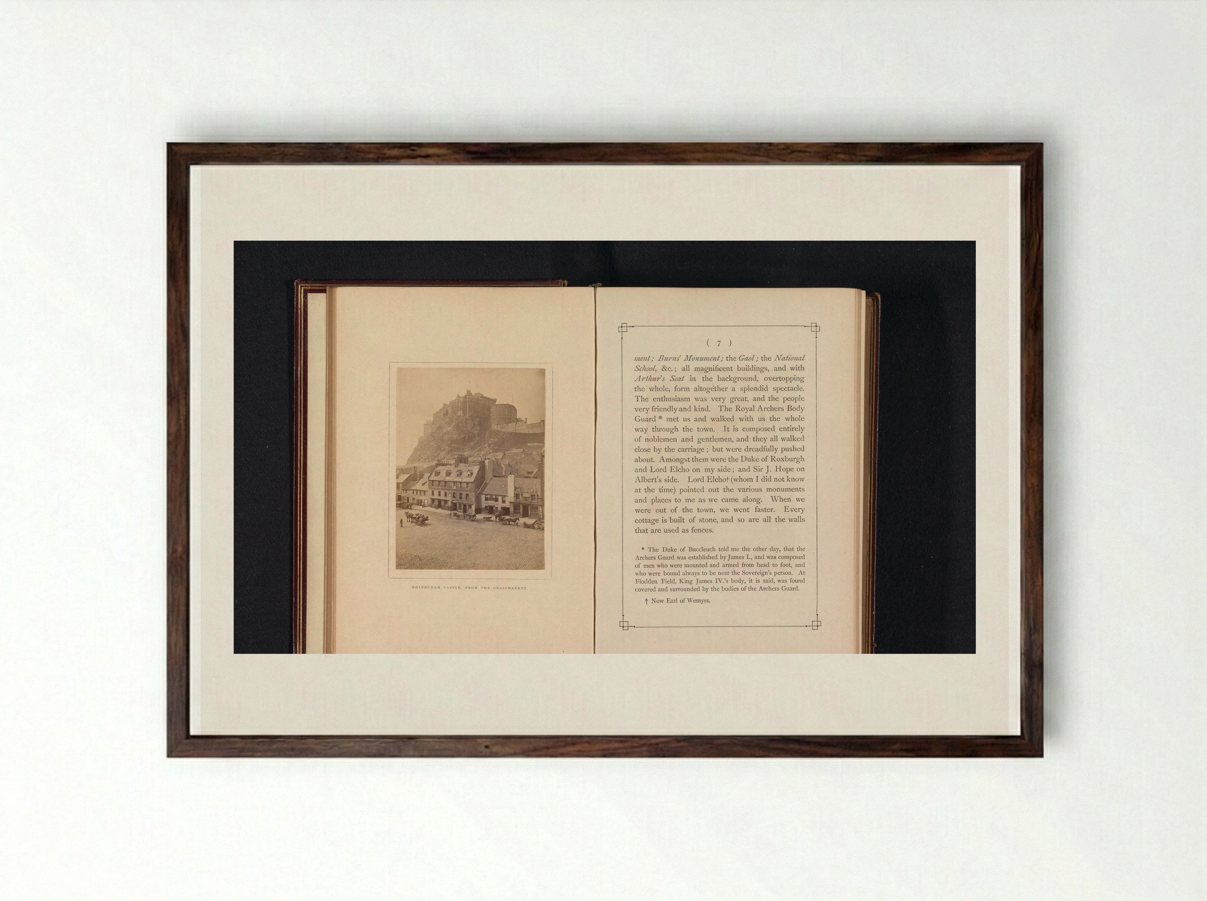 Edinburgh Castle, from the Grassmarket - George Washington Wilson - Framed Print Dark Wood