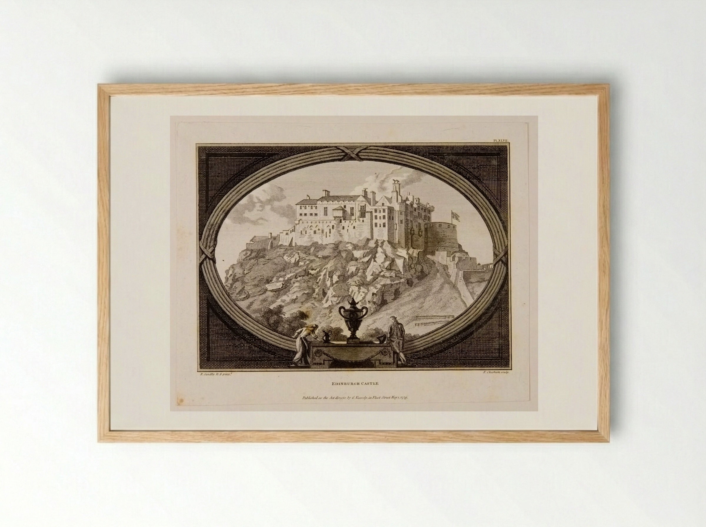 Edinburgh Castle - Francis Chesham - Framed Print Wood