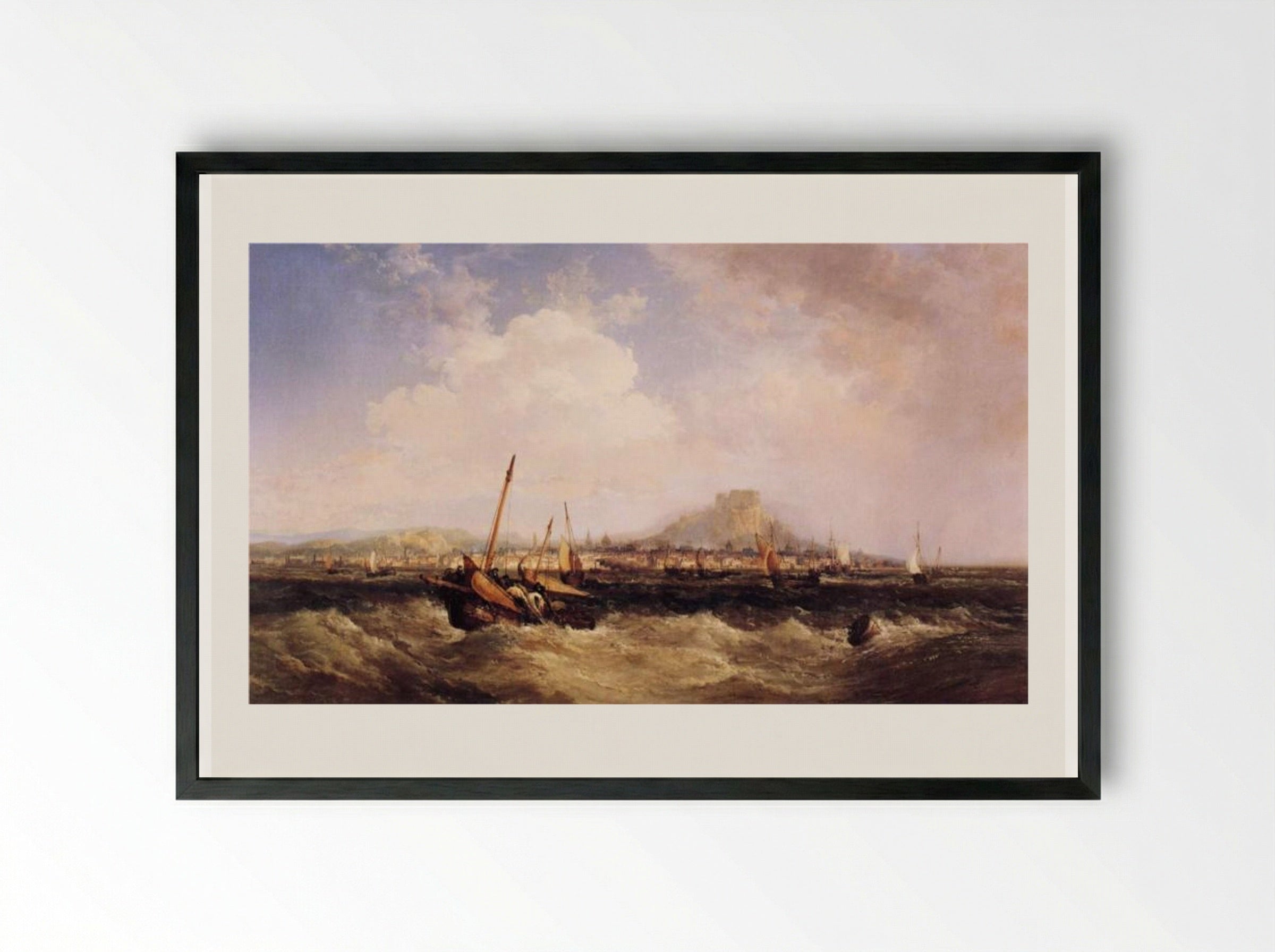 Edinburgh From Leith - James Webb - Framed Print Black