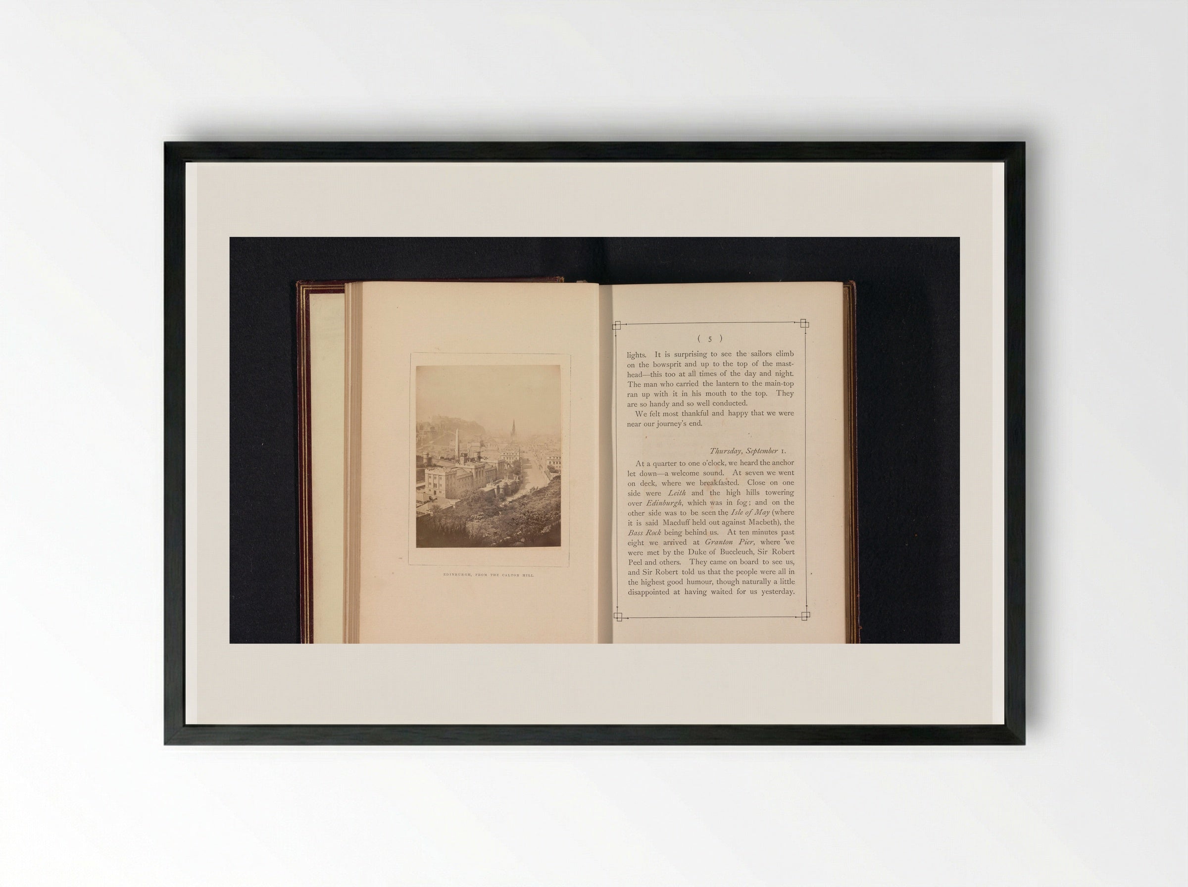 Edinburgh, from the Calton Hill - George Washington Wilson - Framed Print Black