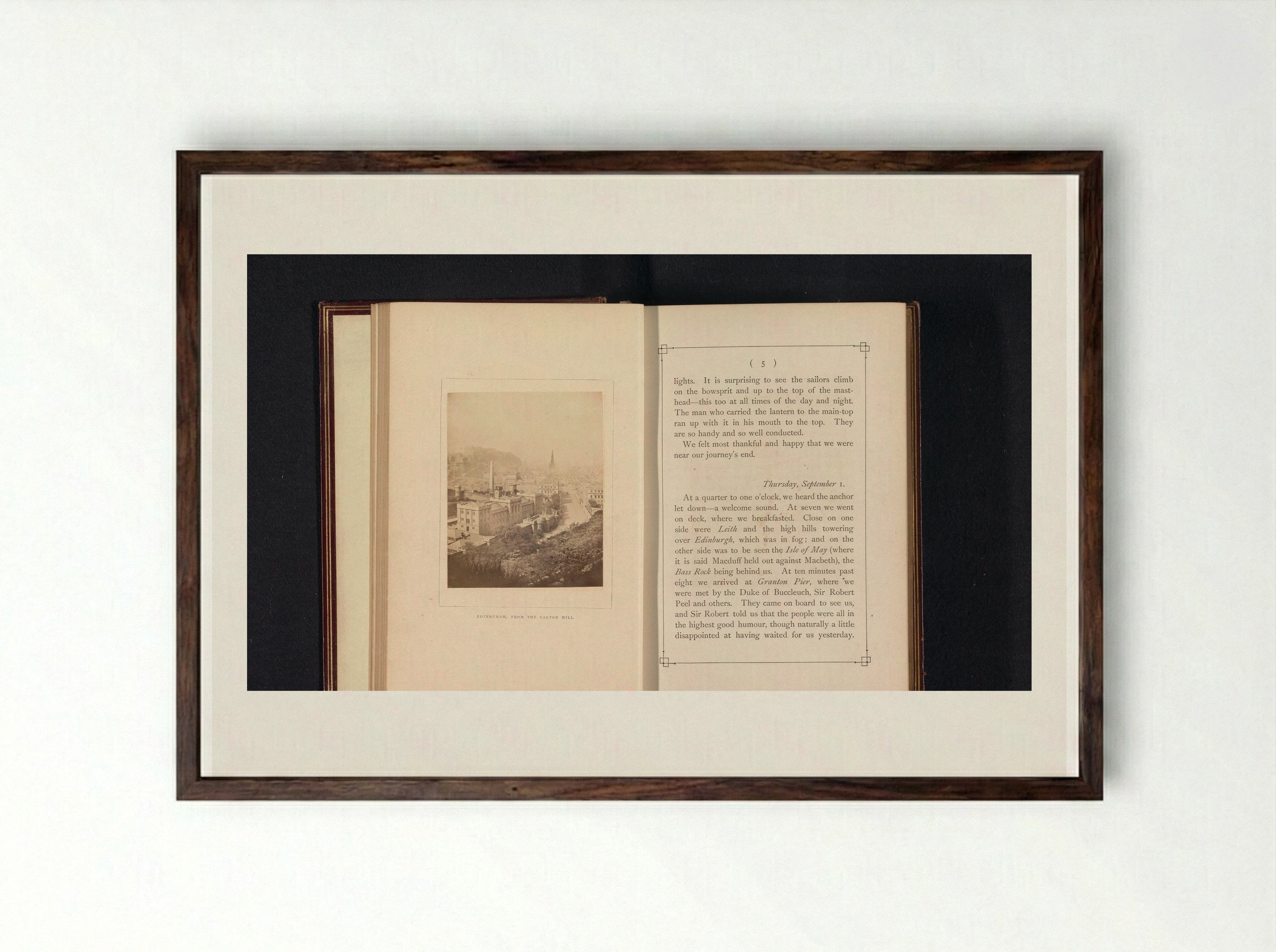 Edinburgh, from the Calton Hill - George Washington Wilson - Framed Print Dark Wood