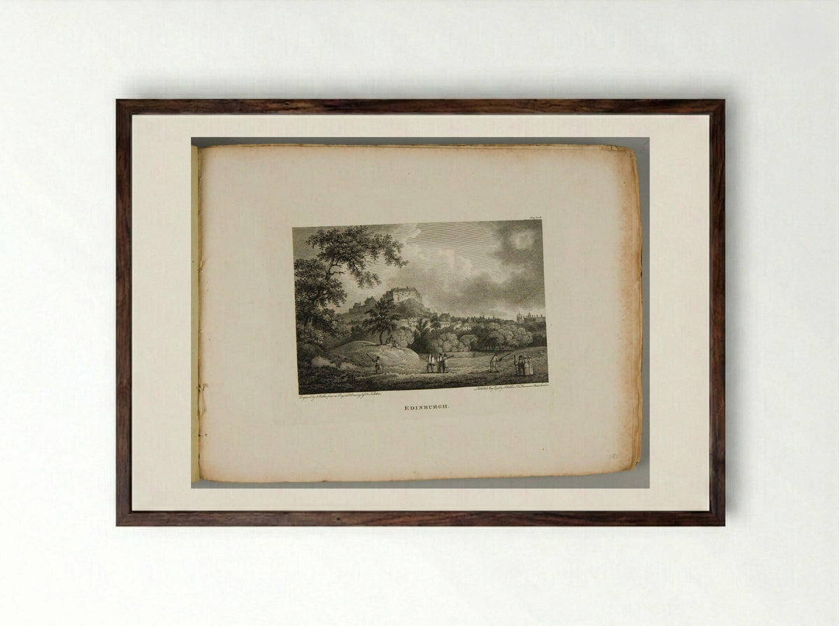 Edinburgh - John Walker - Framed Print Dark Wood