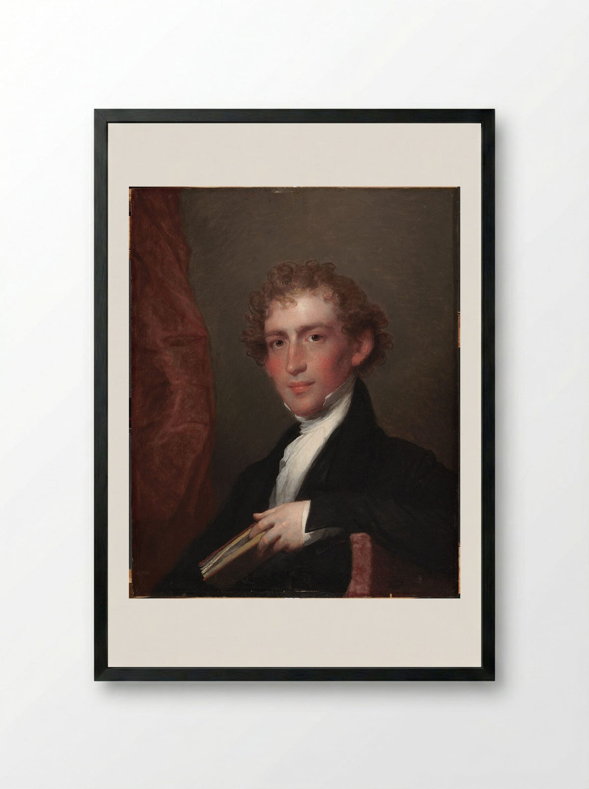 Edward Everett - Gilbert Stuart - Framed Print Black
