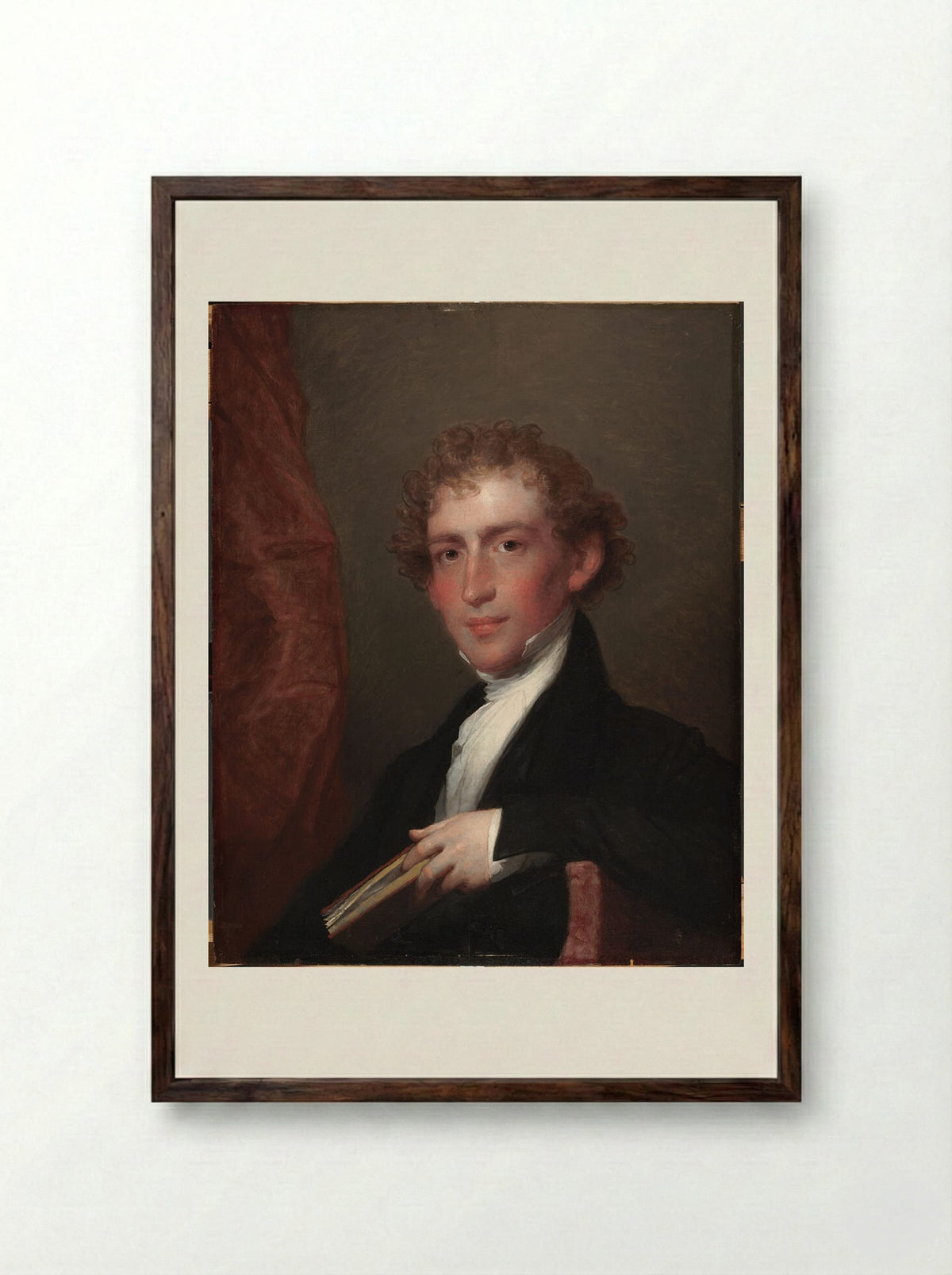 Edward Everett - Gilbert Stuart - Framed Print Dark Wood
