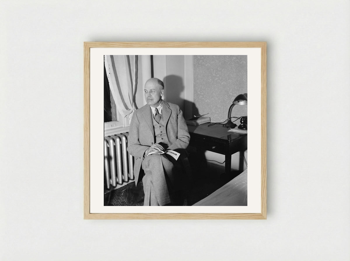 Edward Hopper in his Studio - Edward Hopper - Framed Print Wood