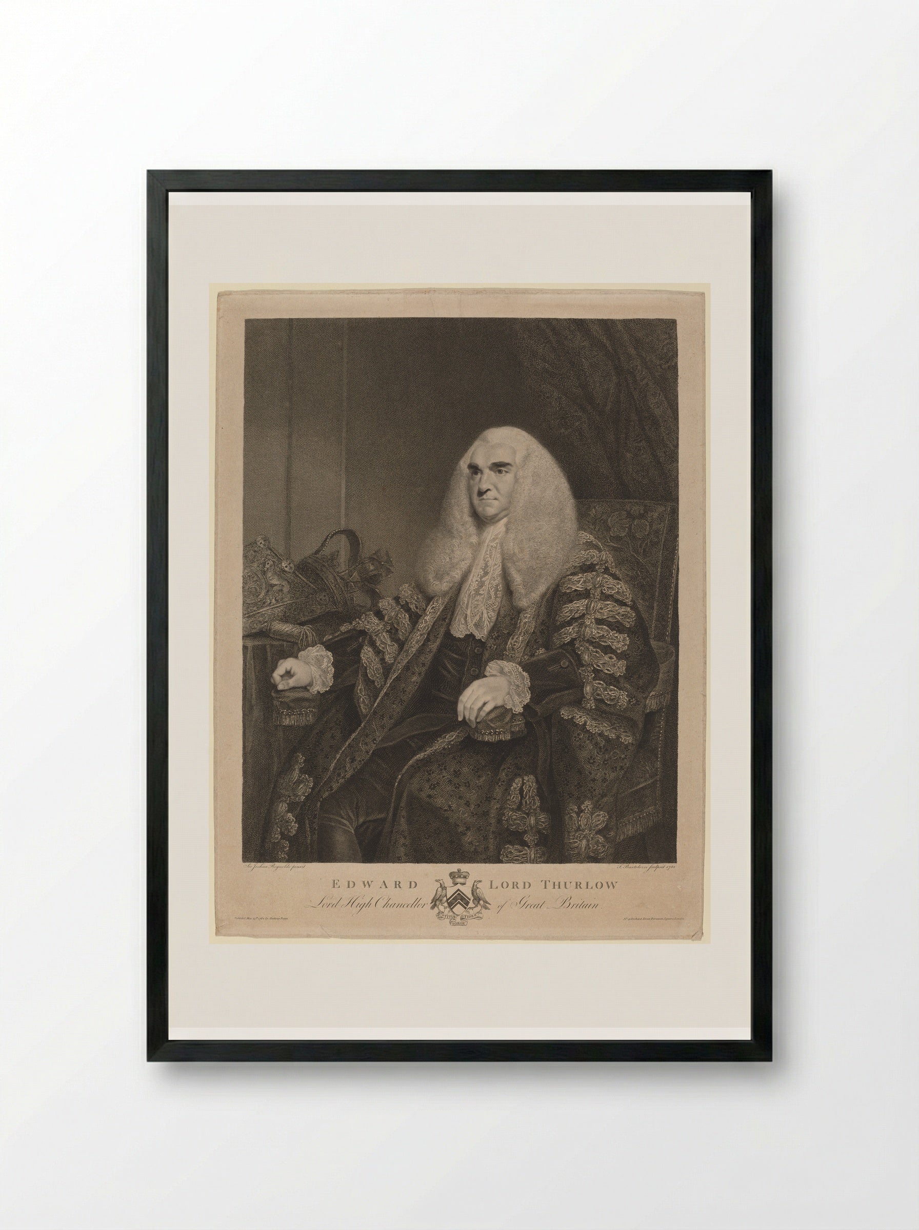Edward Thurlow, 1st Baron Thurlow - Francesco Bartolozzi - Framed Print Black