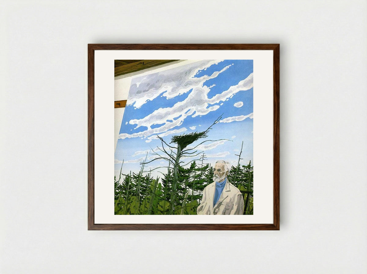 Edwin Before Osprey Nest - Neil Welliver - Framed Print Dark Wood