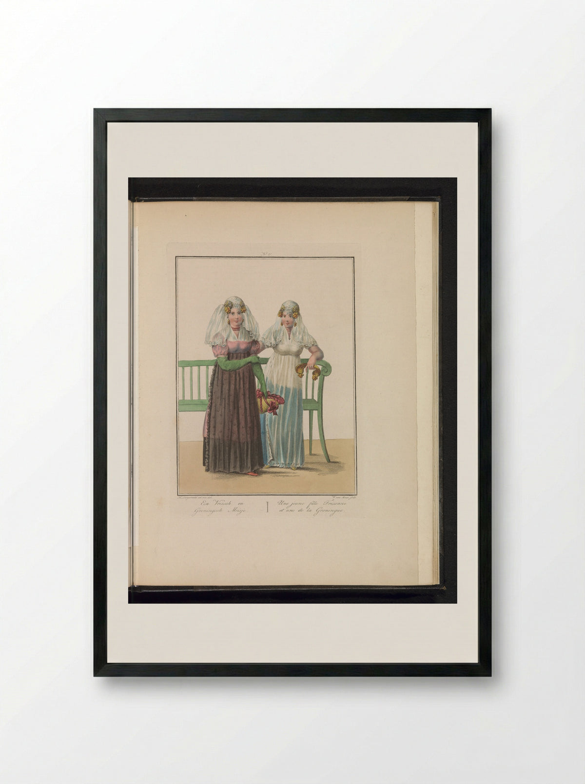 Een Fries en een Gronings meisje - Evert Maaskamp - Framed Print Black