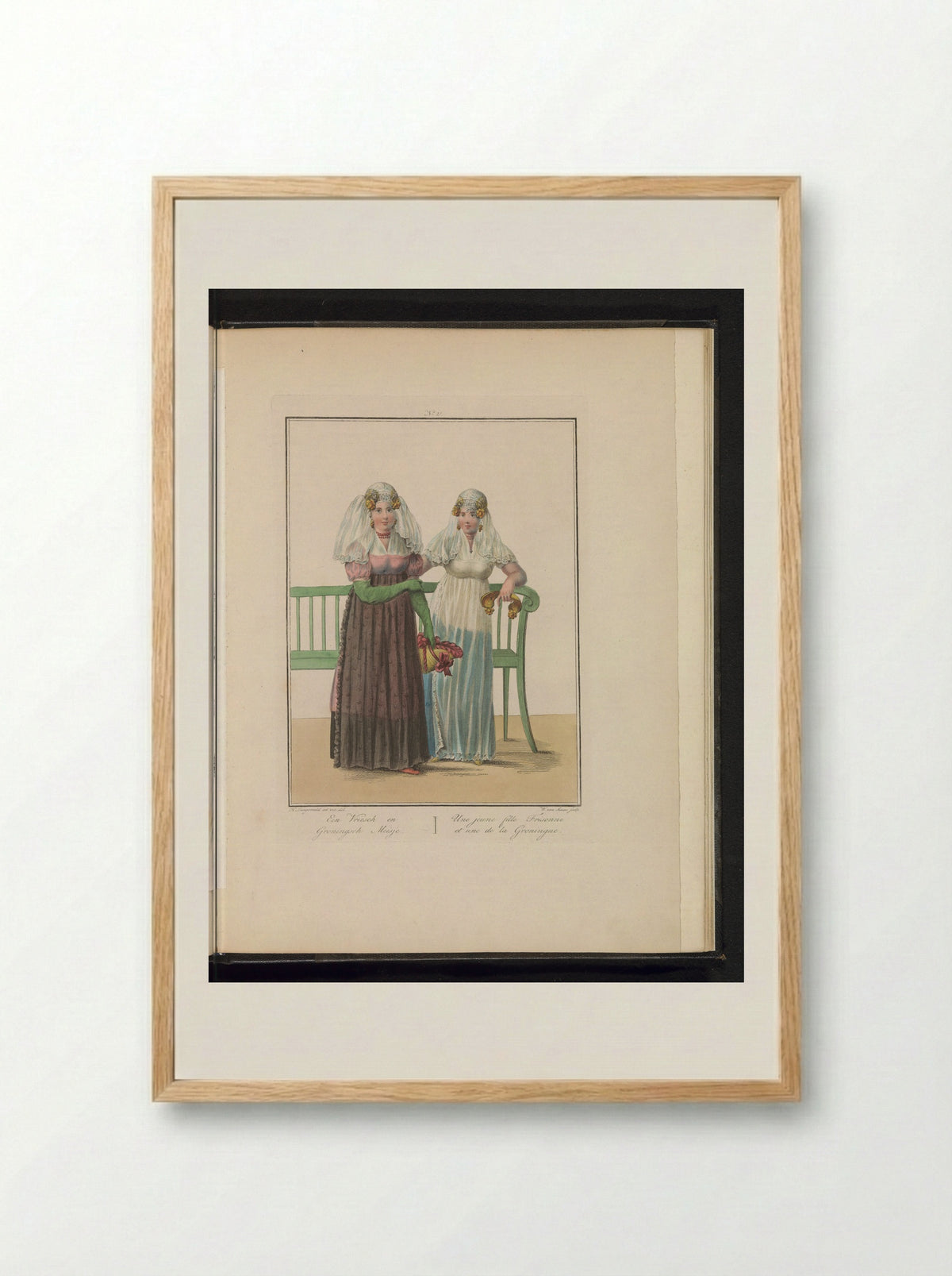 Een Fries en een Gronings meisje - Evert Maaskamp - Framed Print Wood