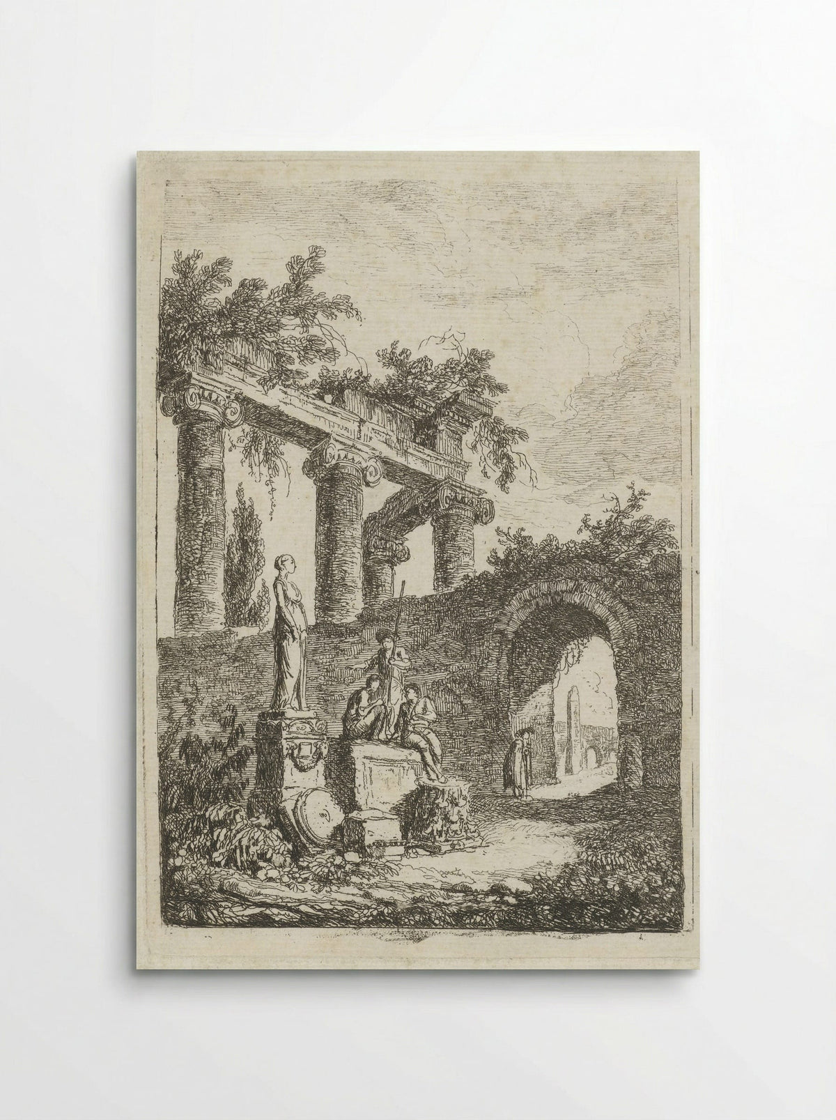 Een beeld voor een ruïne - Hubert Robert - Poster