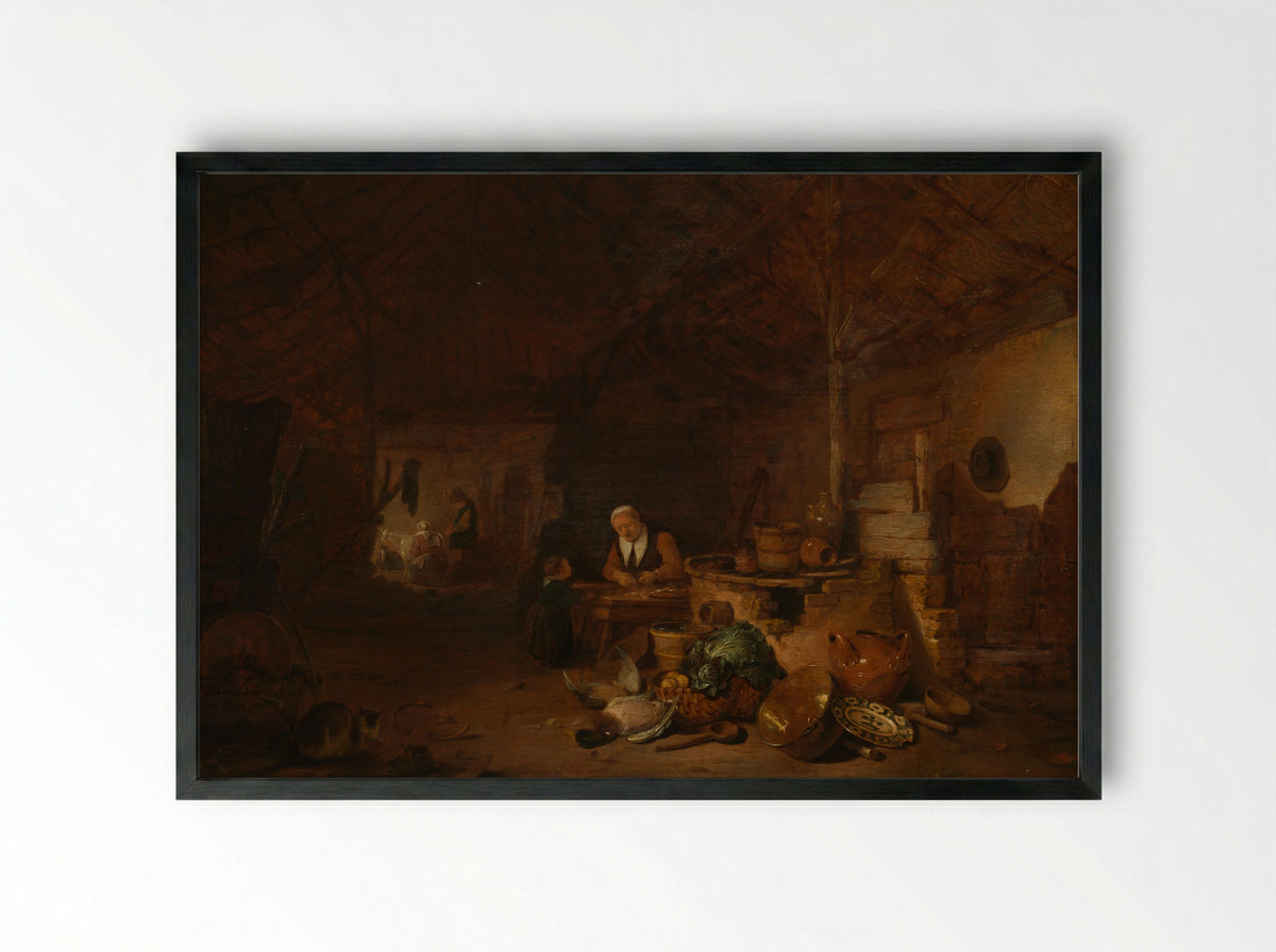 Een boerendeel - Egbert Lievensz. van der Poel - Framed Print Black