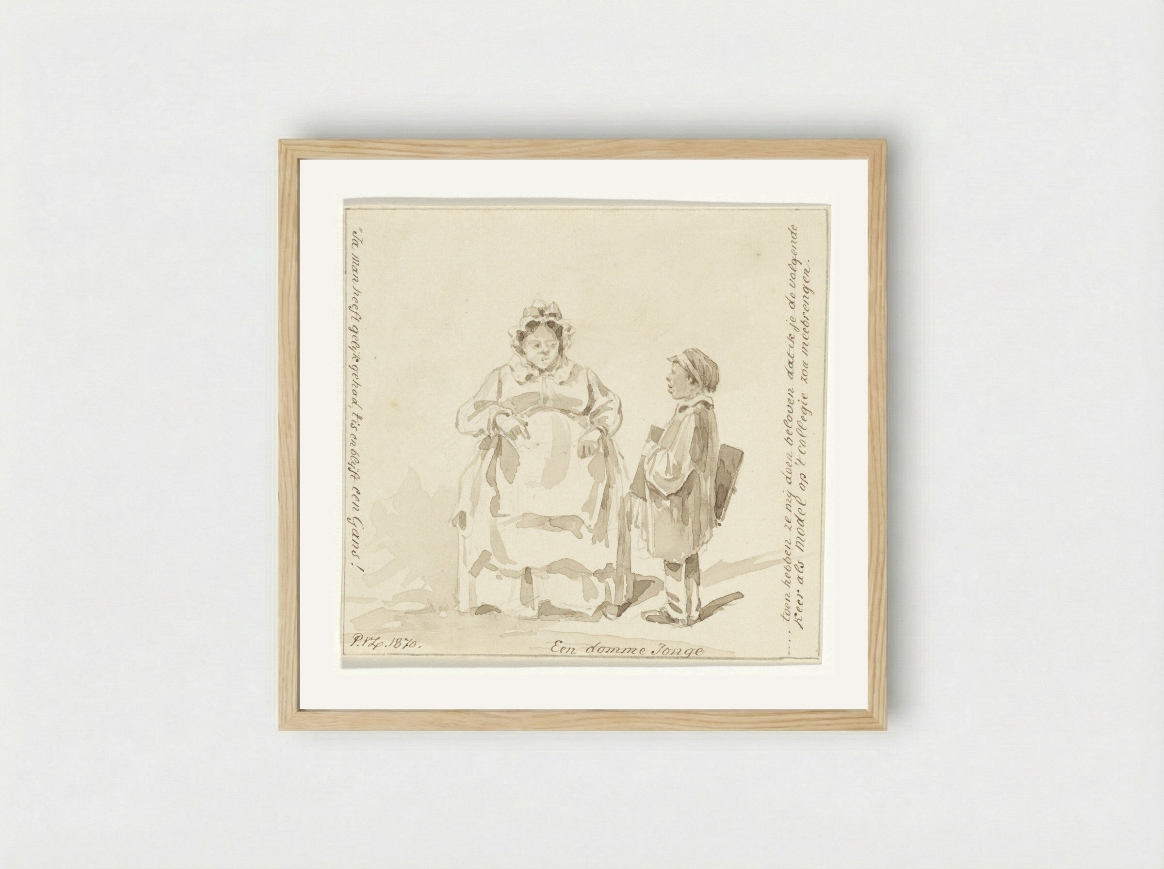 Een domme Jonge - Pieter van Loon - Framed Print Wood